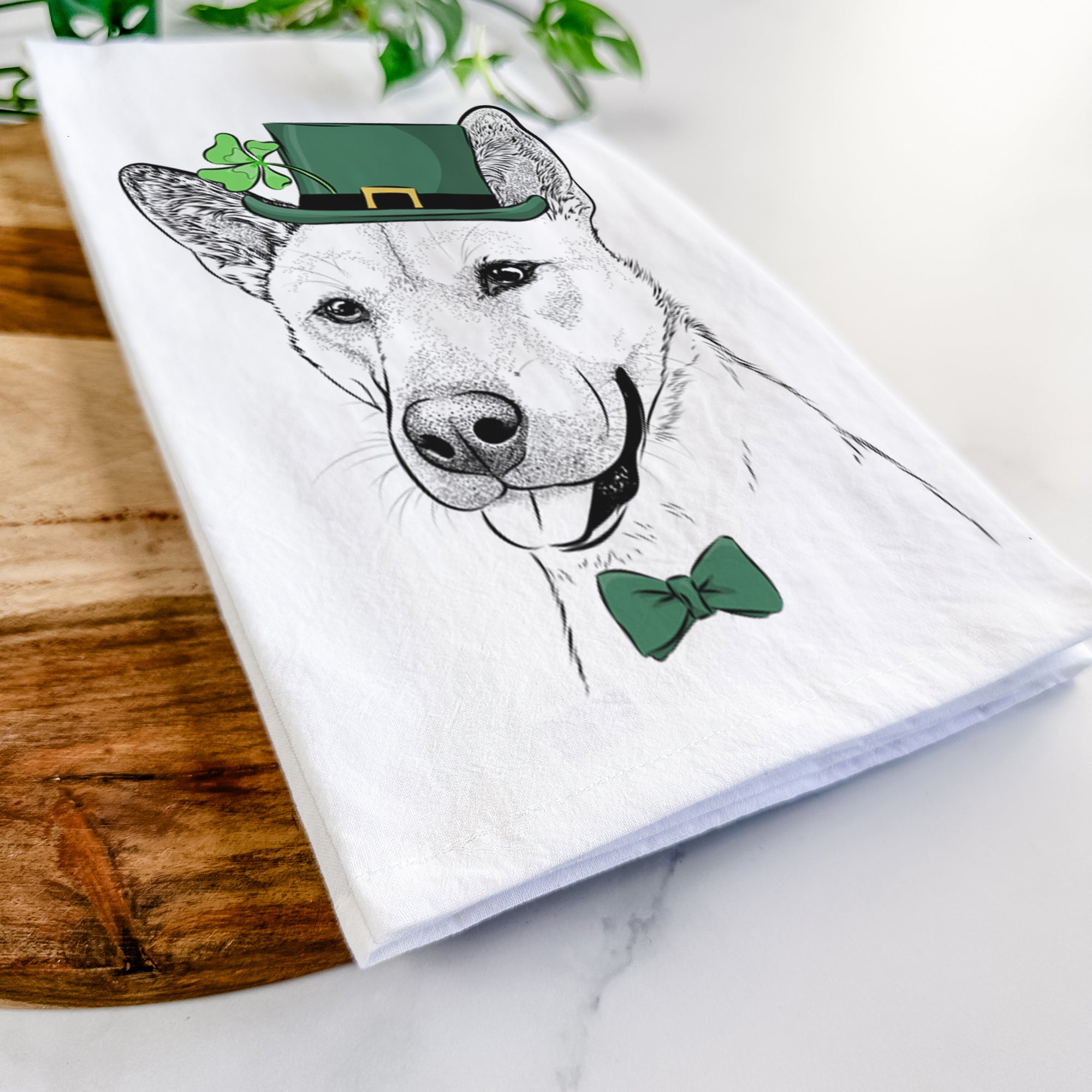 Kulfi the Jindo Shiba Inu Mix Tea Towel