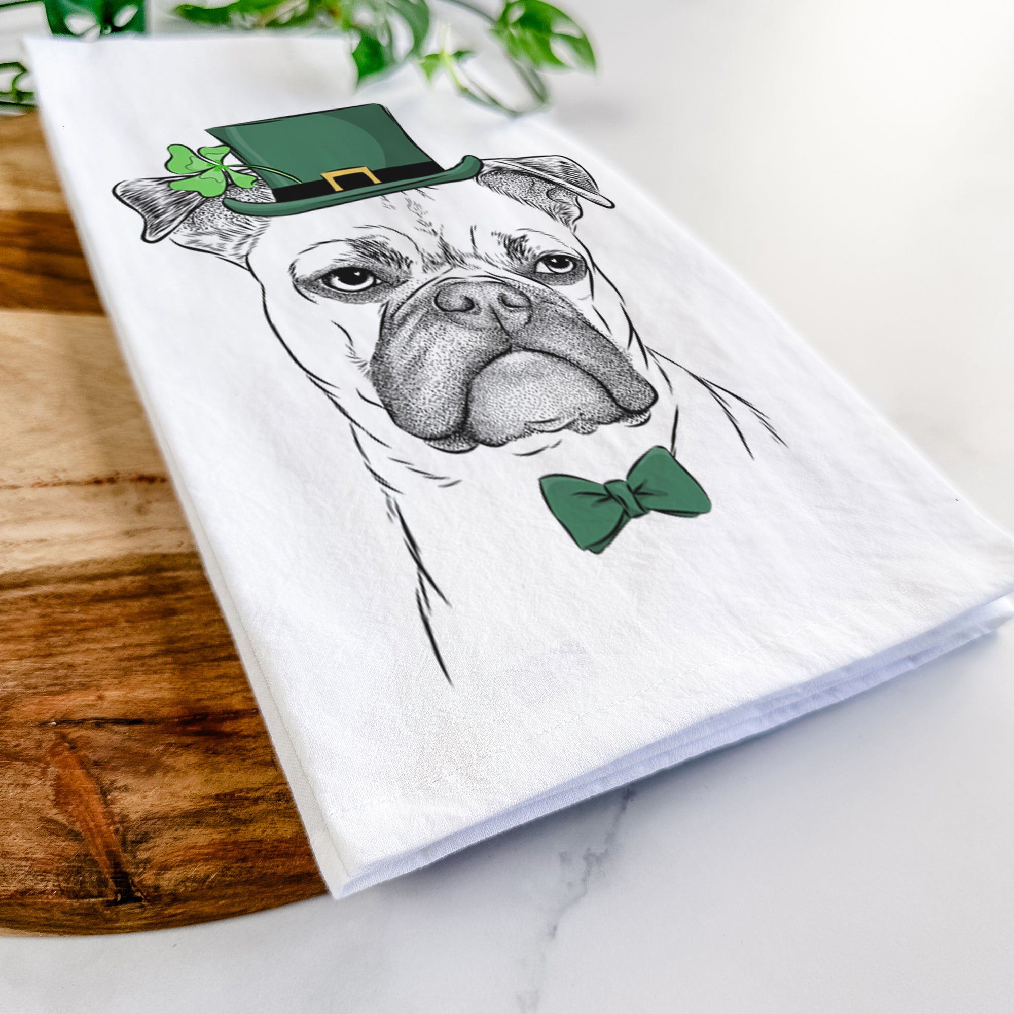 Mack the Bugg (Boston Terrier/Pug) Tea Towel