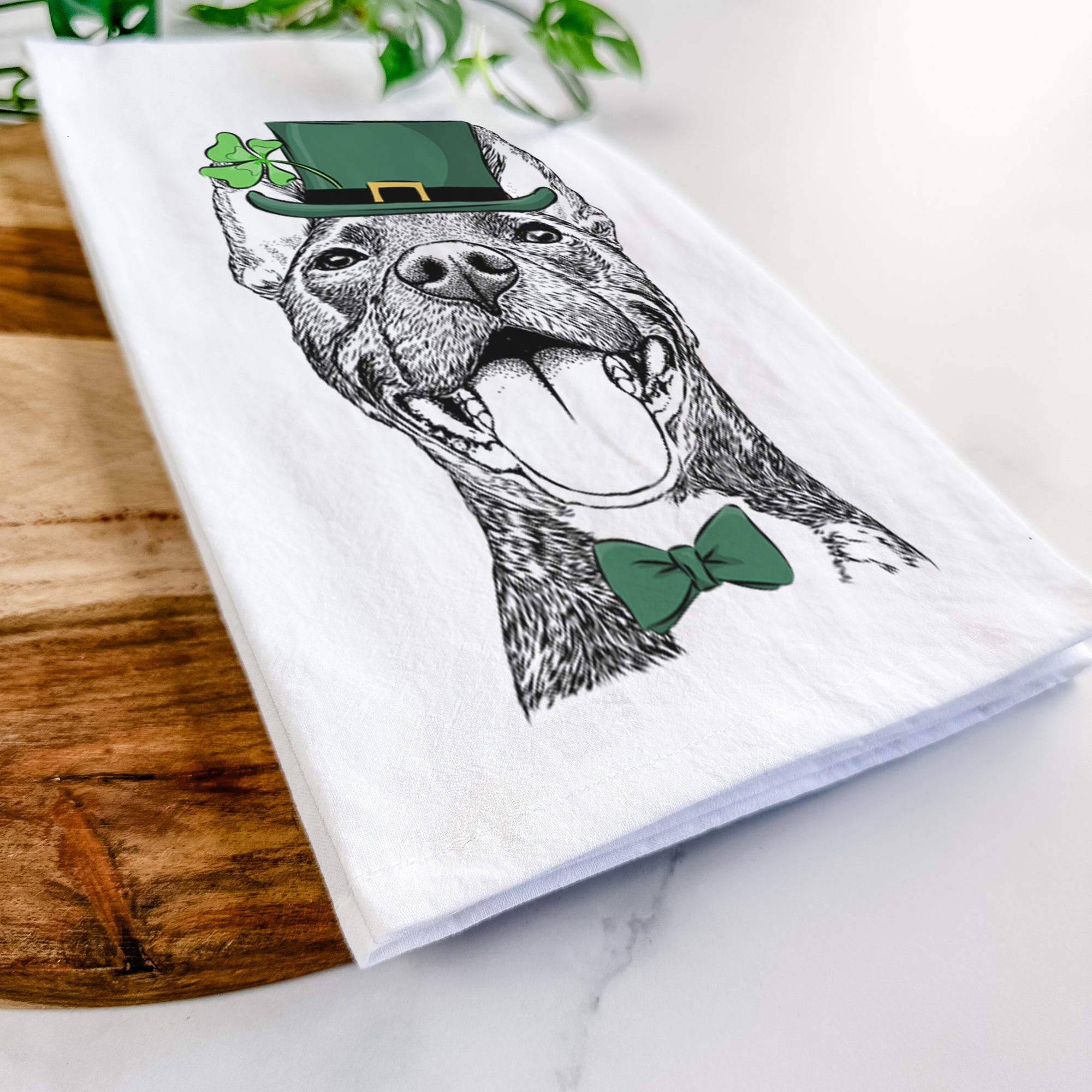 Milo the Pitbull Mix Tea Towel