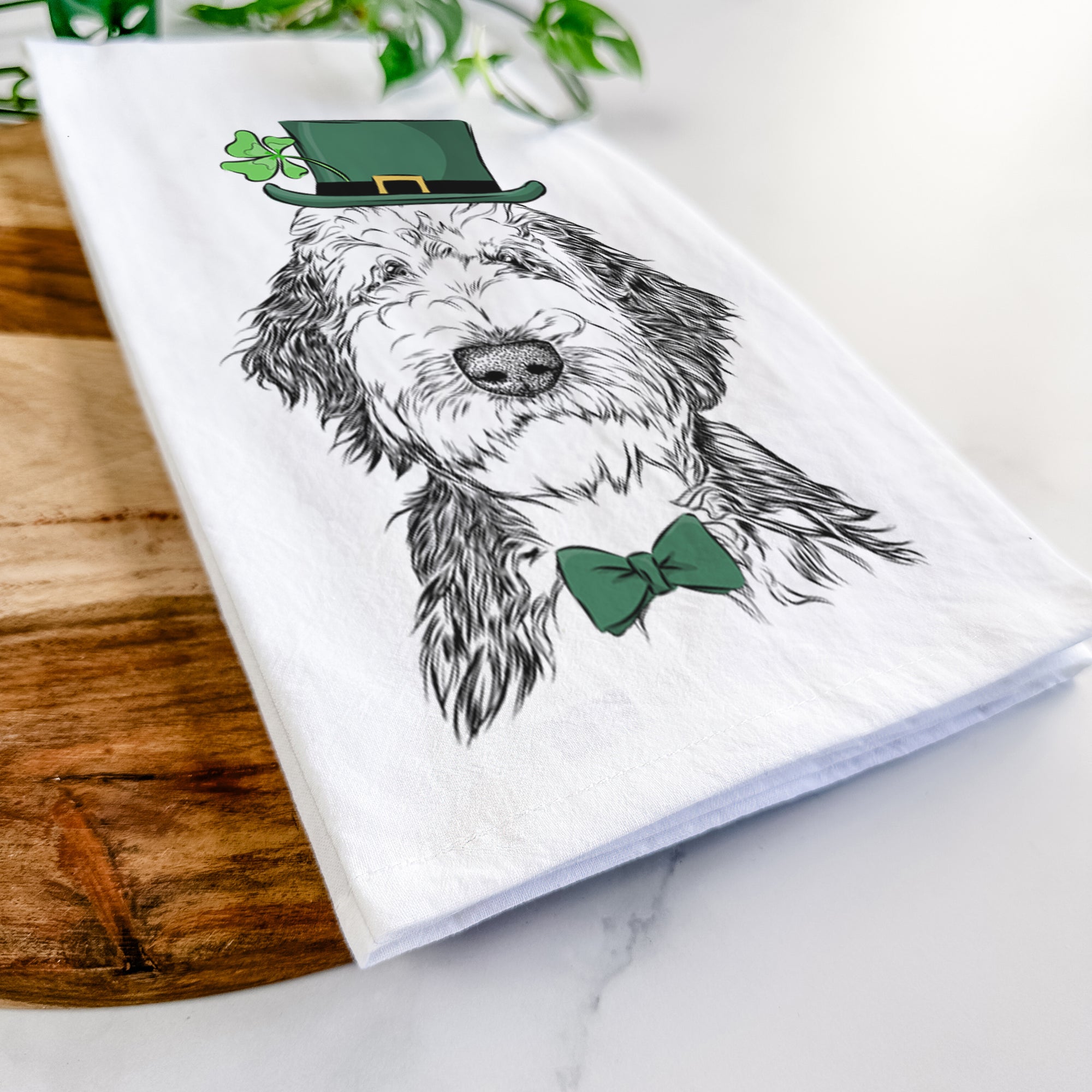 Milo Fluff the Sheepadoodle Tea Towel