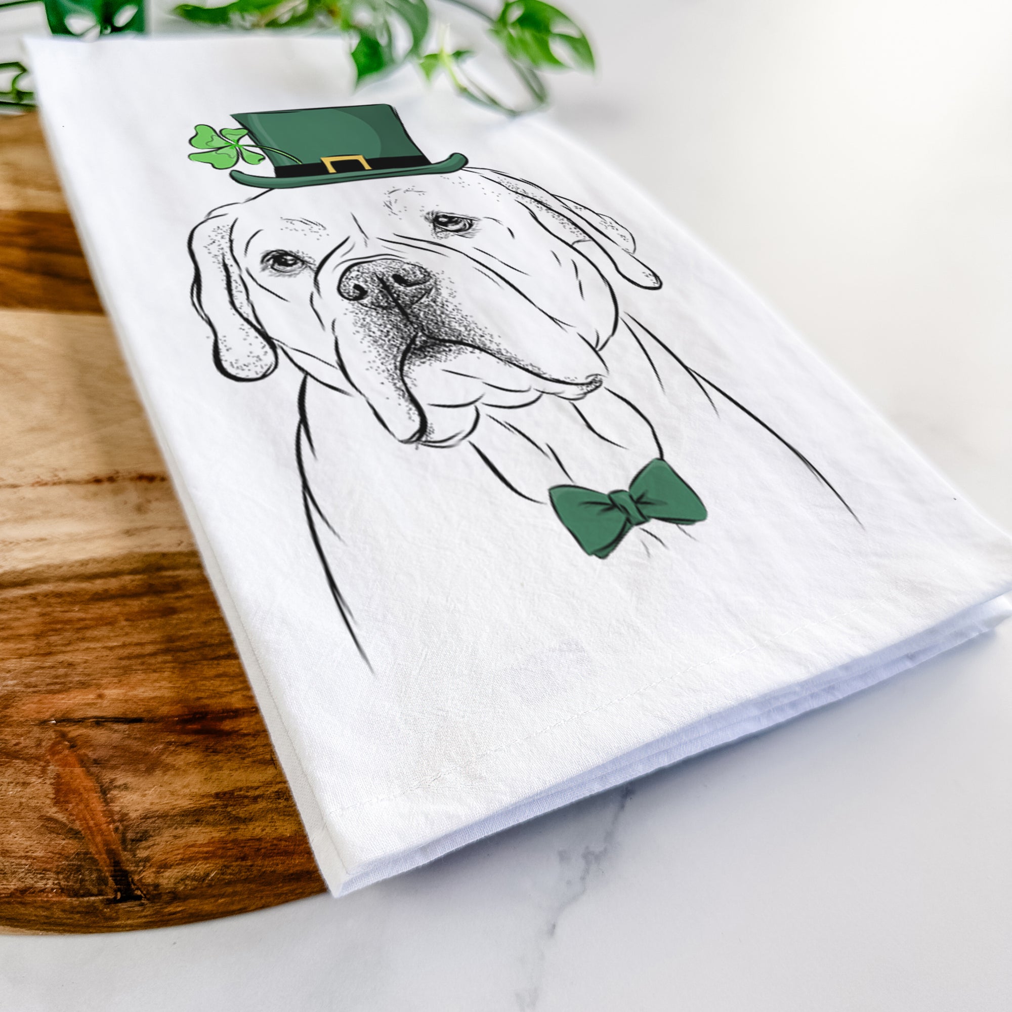 Nora the American Bulldog Mix Tea Towel