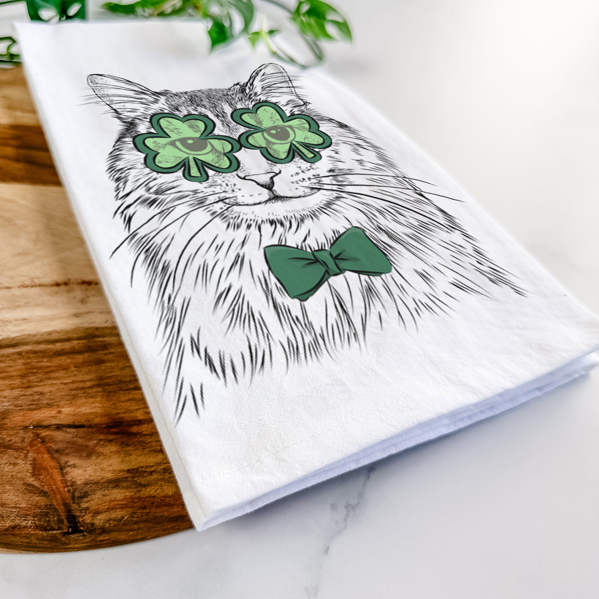 Oliver Fluff the Maine Coon Mix Cat Tea Towel