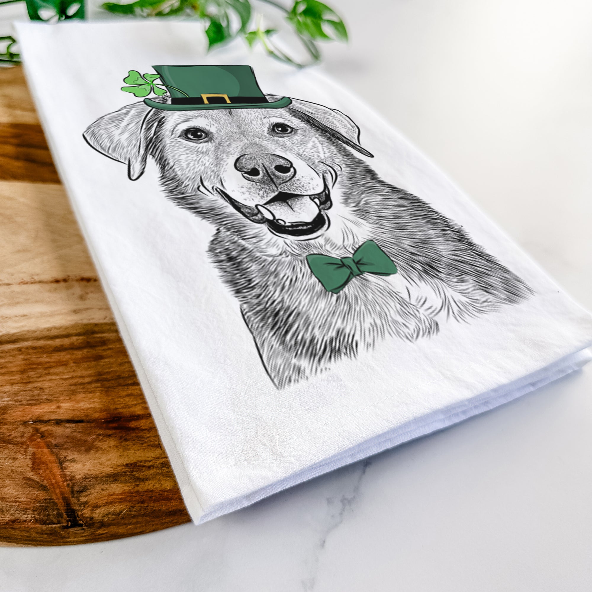 Oliver the Mixed Breed Tea Towel