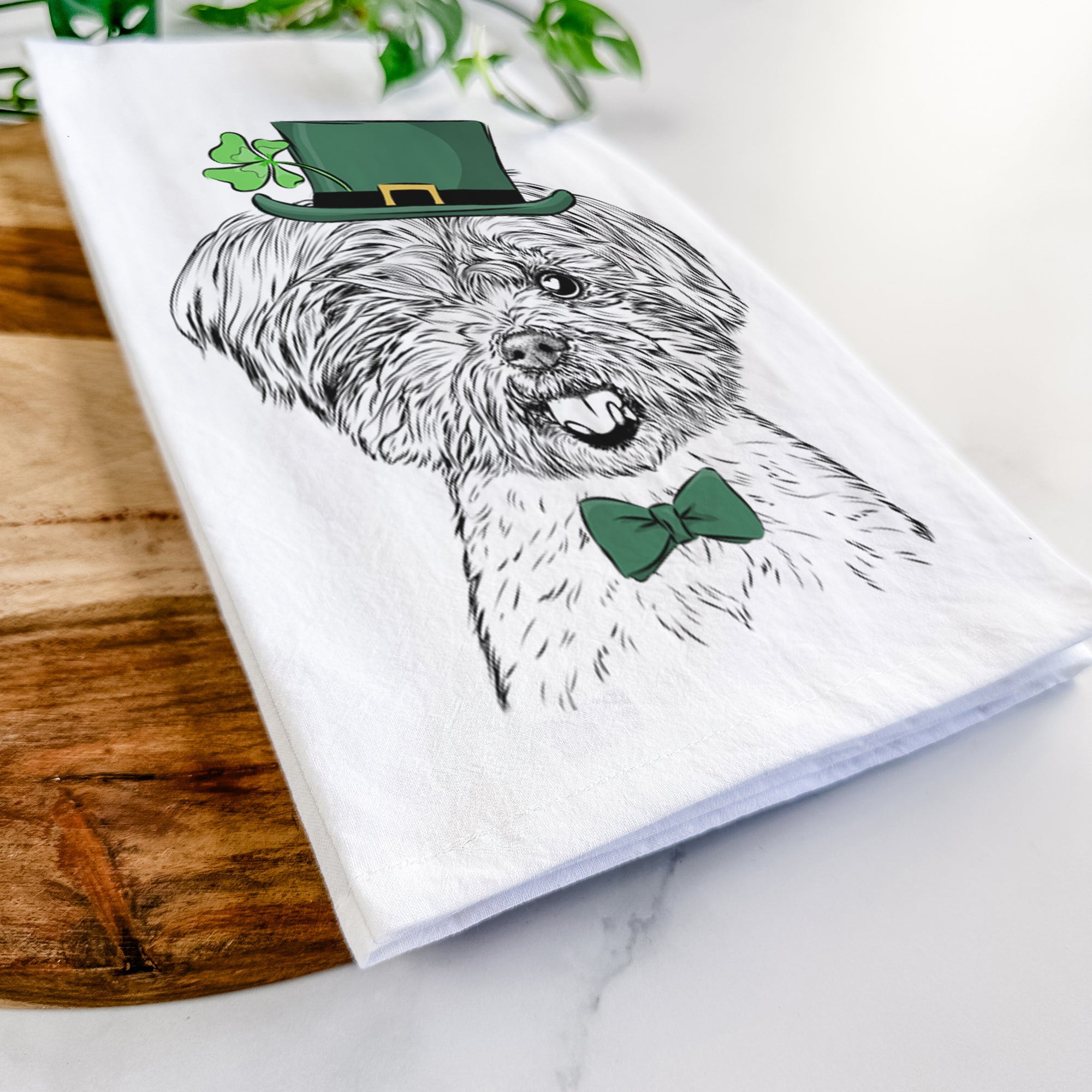 Oliver the Yorkie Mix Tea Towel