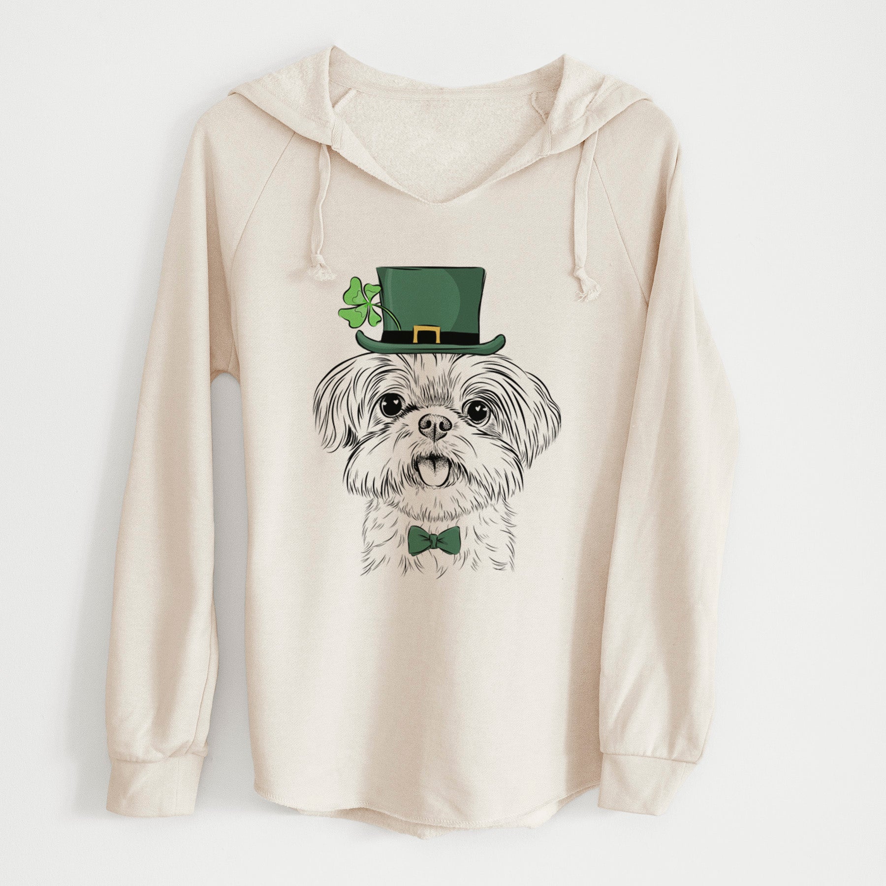 St. Patrick's Pebbles the Shorkie - Cali Wave Hooded Sweatshirt