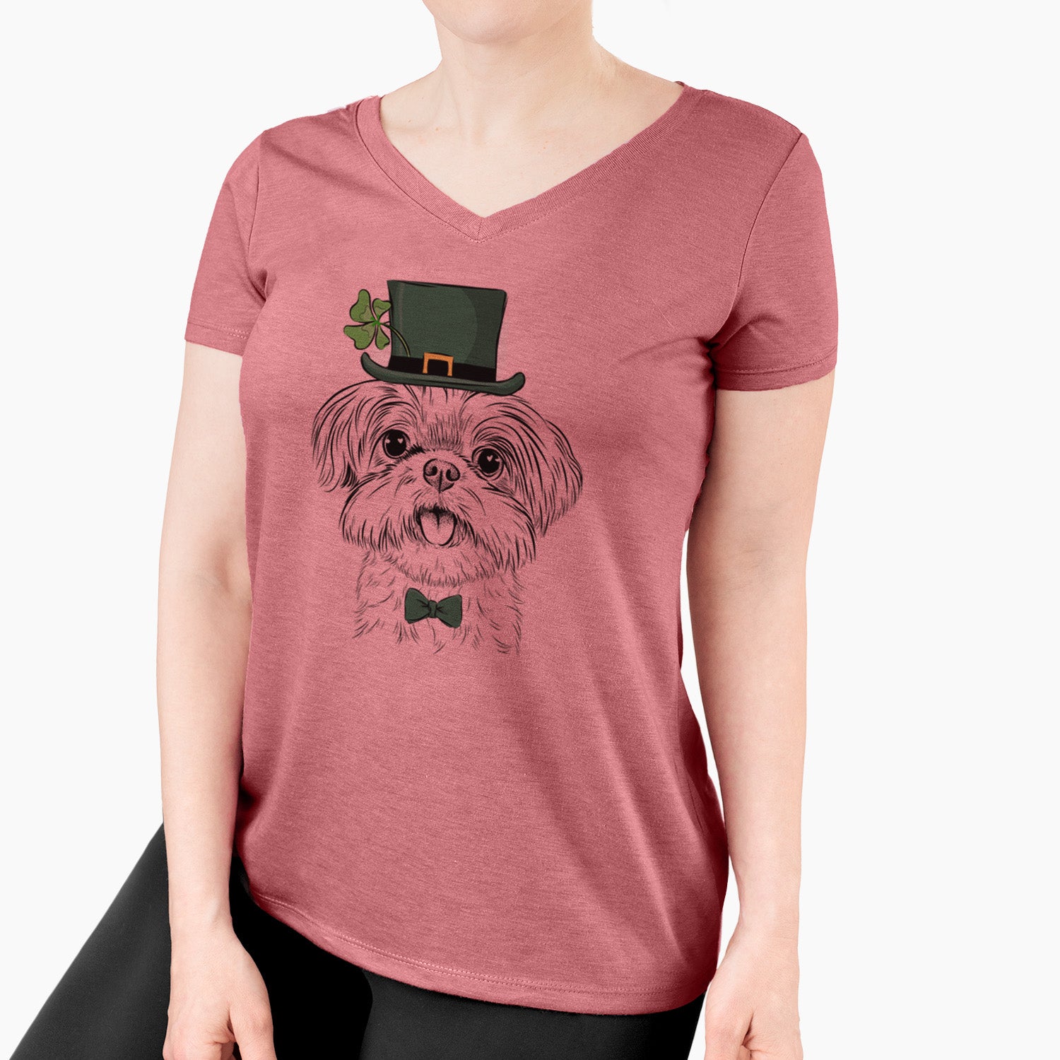 St. Patrick's Pebbles the Shorkie - Women's Perfect V-neck Shirt