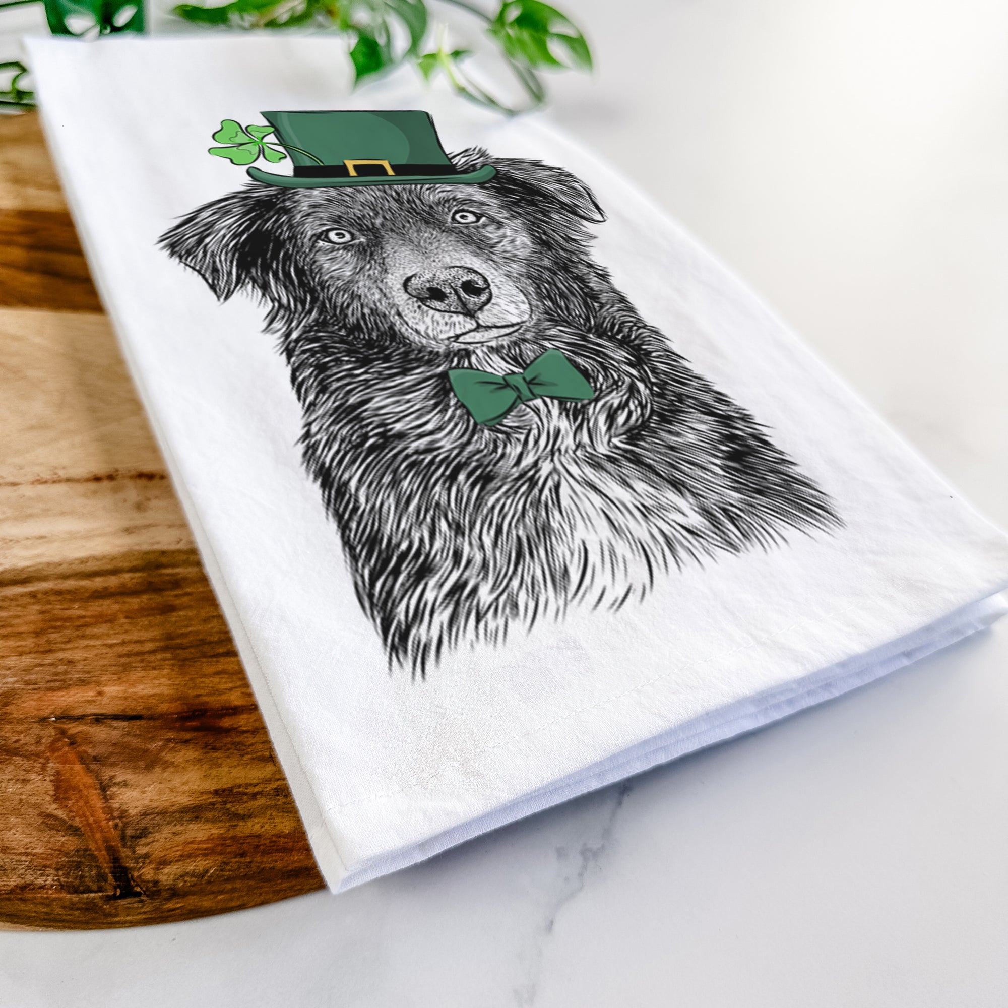 Pixel the Australian Shepherd Tea Towel