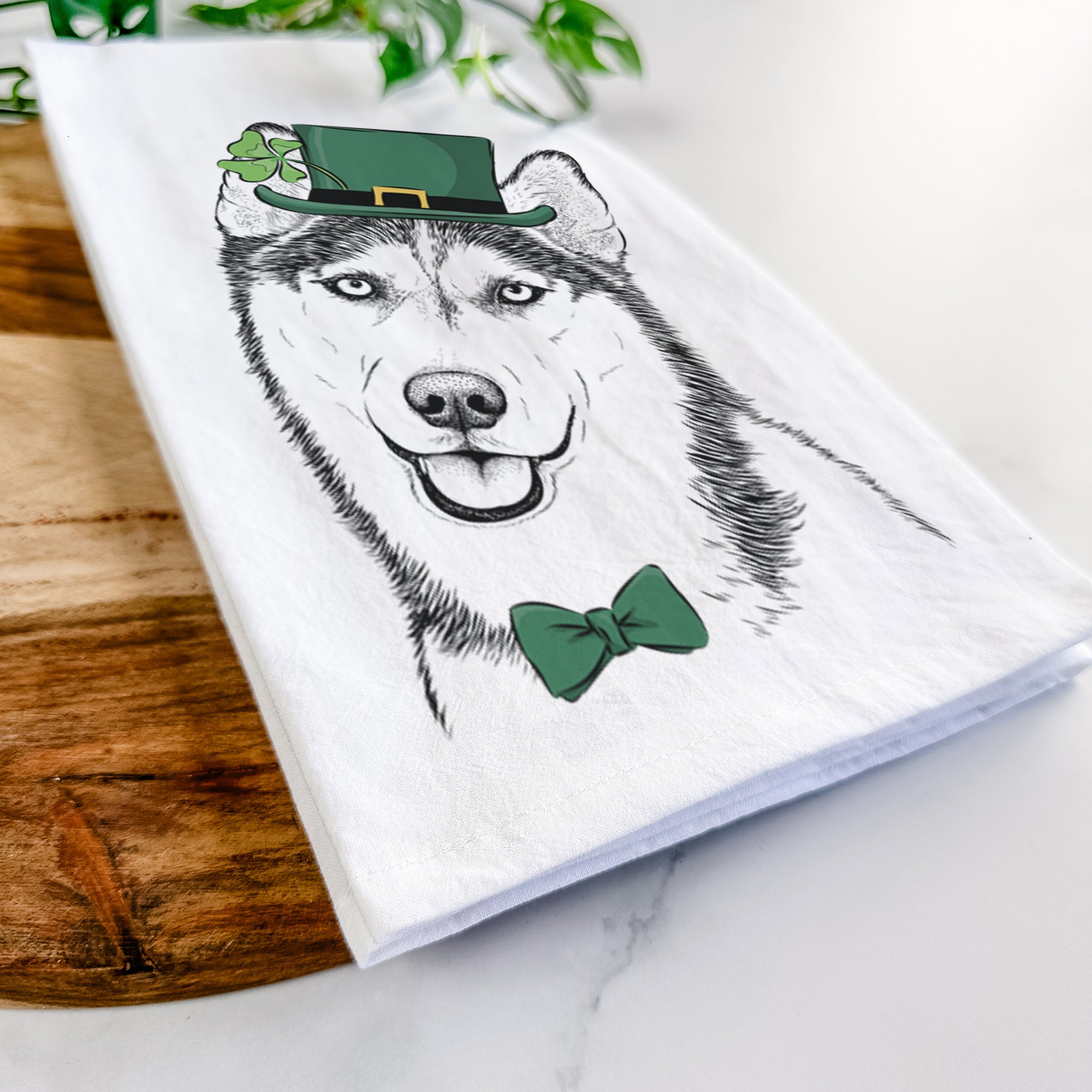 Remmie the Siberian Husky Tea Towel