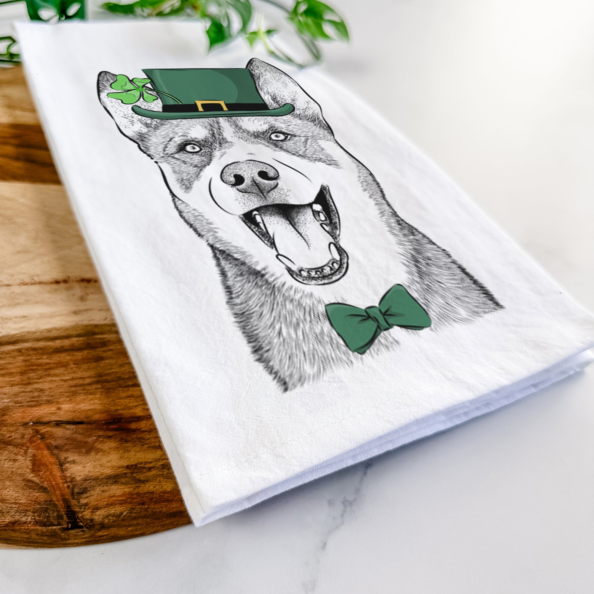 Roux the Siberian Husky Tea Towel