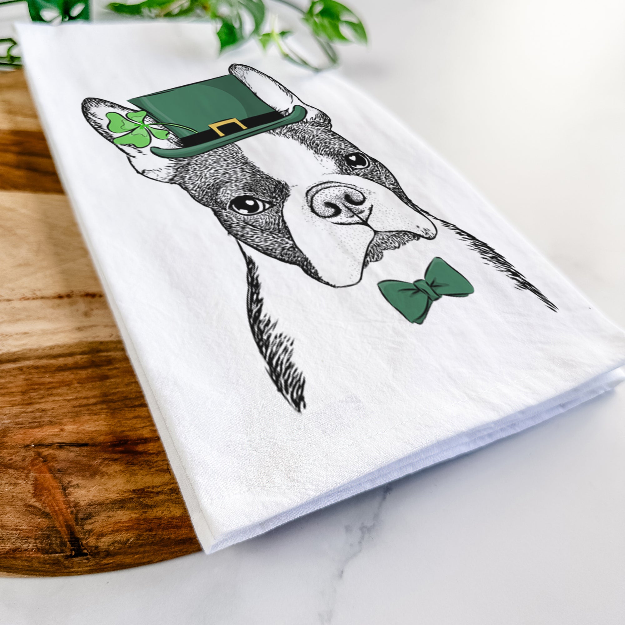 Samuel the Boston Terrier Tea Towel