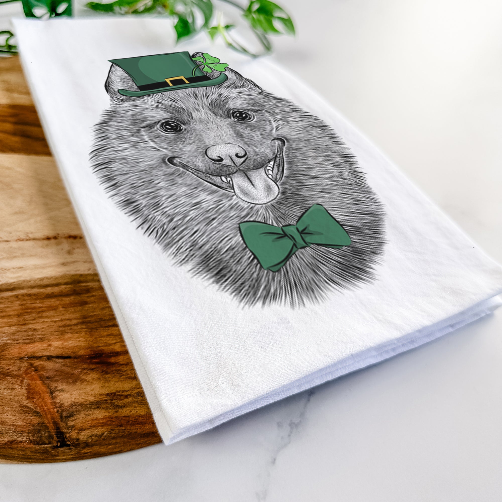 Sander the Schipperke Tea Towel