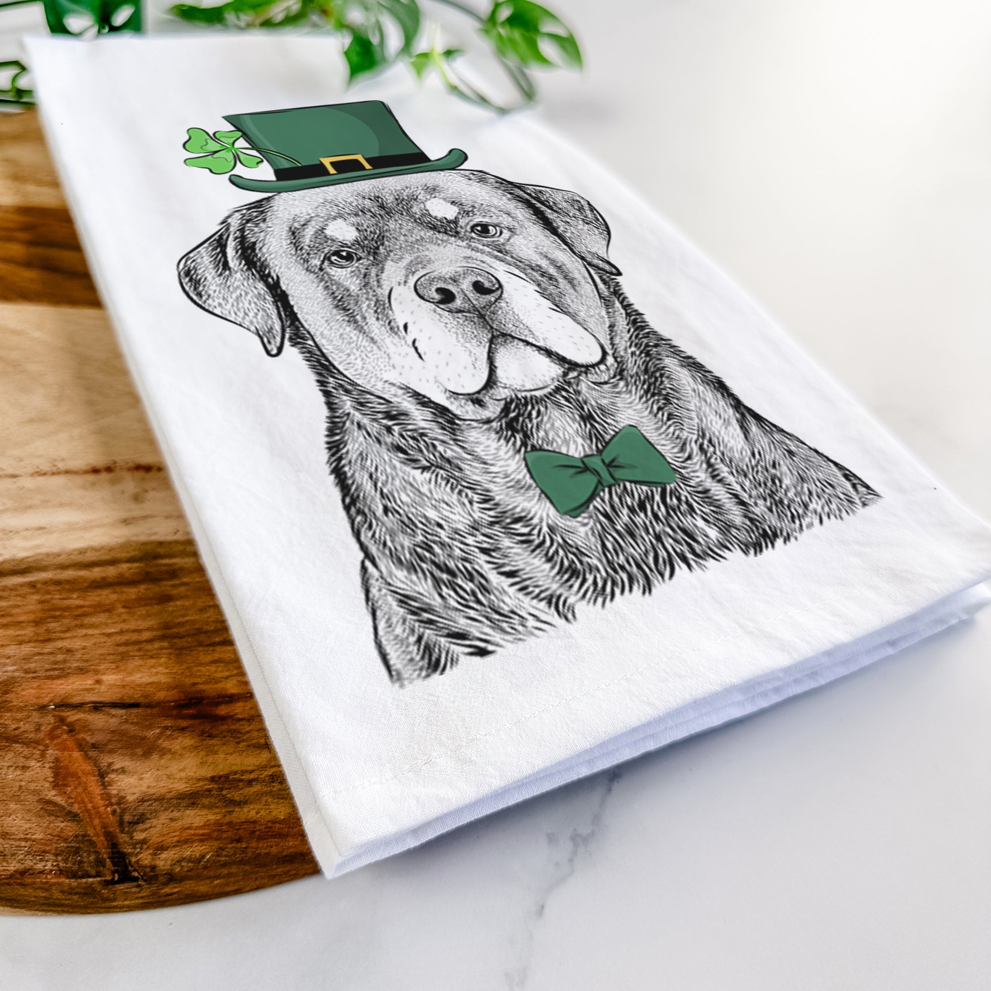 Sarge the Rottweiler Tea Towel