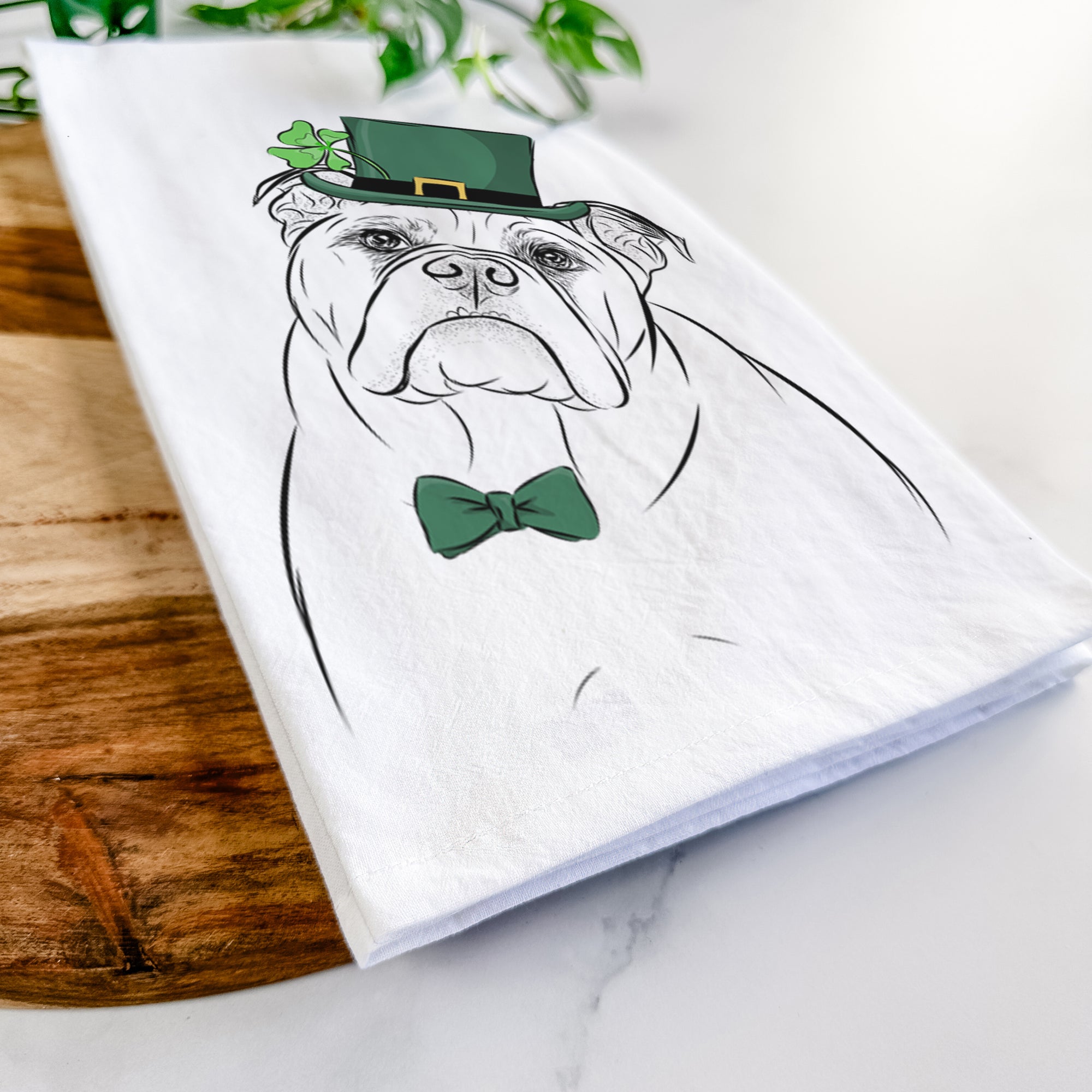 Sir Louis the English Bulldog Tea Towel