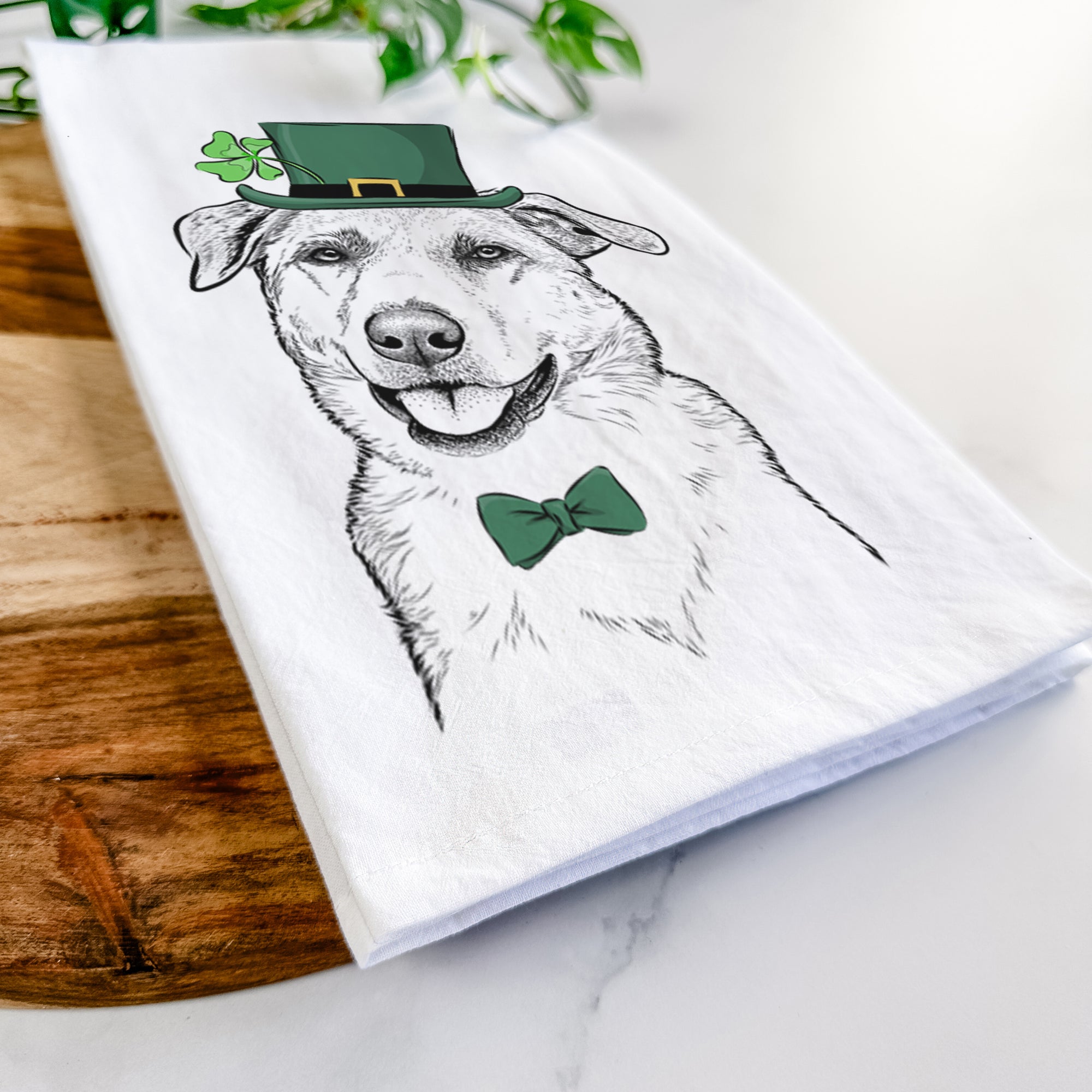 Sydney the Great Pyrenees Australian Shepherd Mix Tea Towel