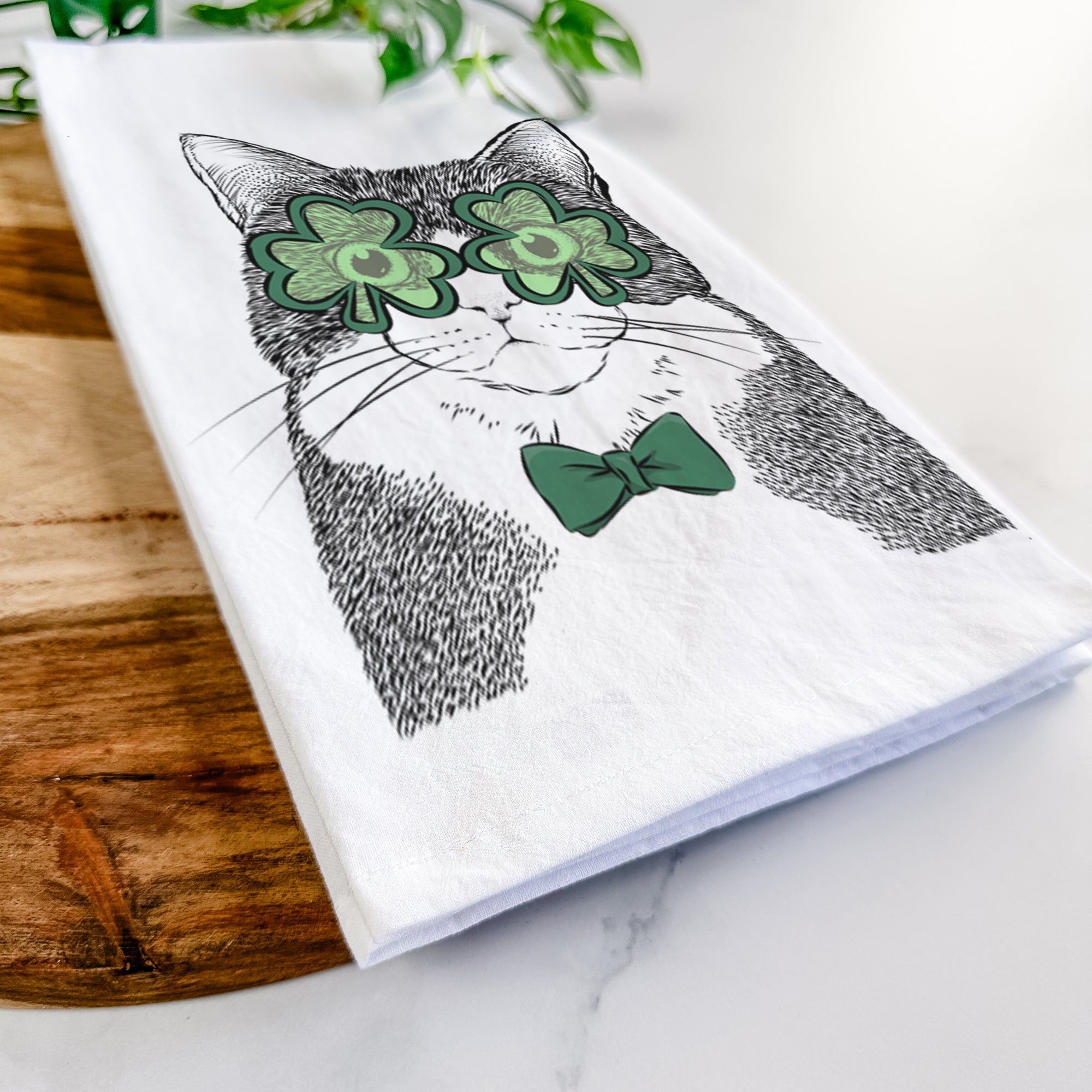 Tux the Tuxedo Cat Tea Towel