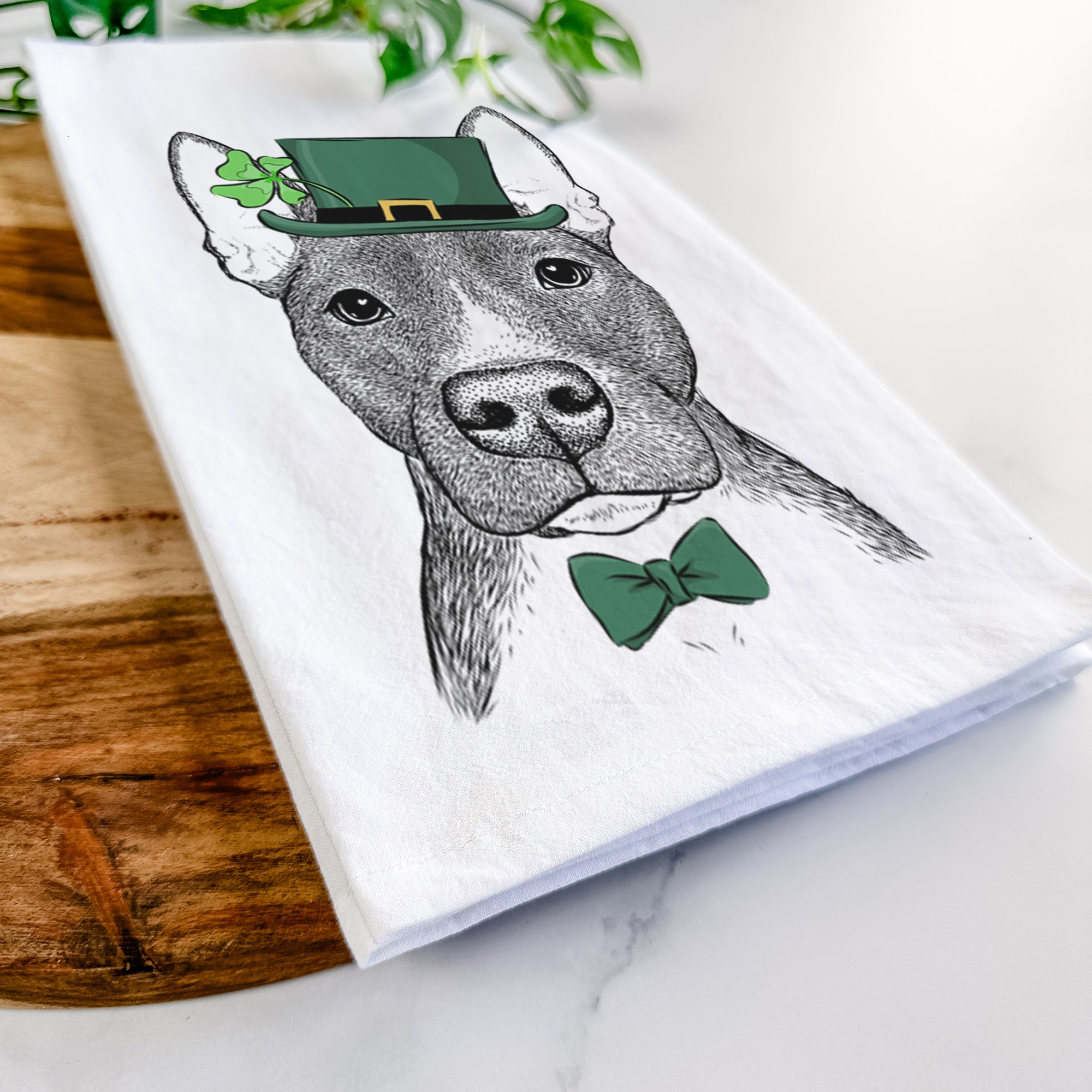 Violet the Pitbull Tea Towel