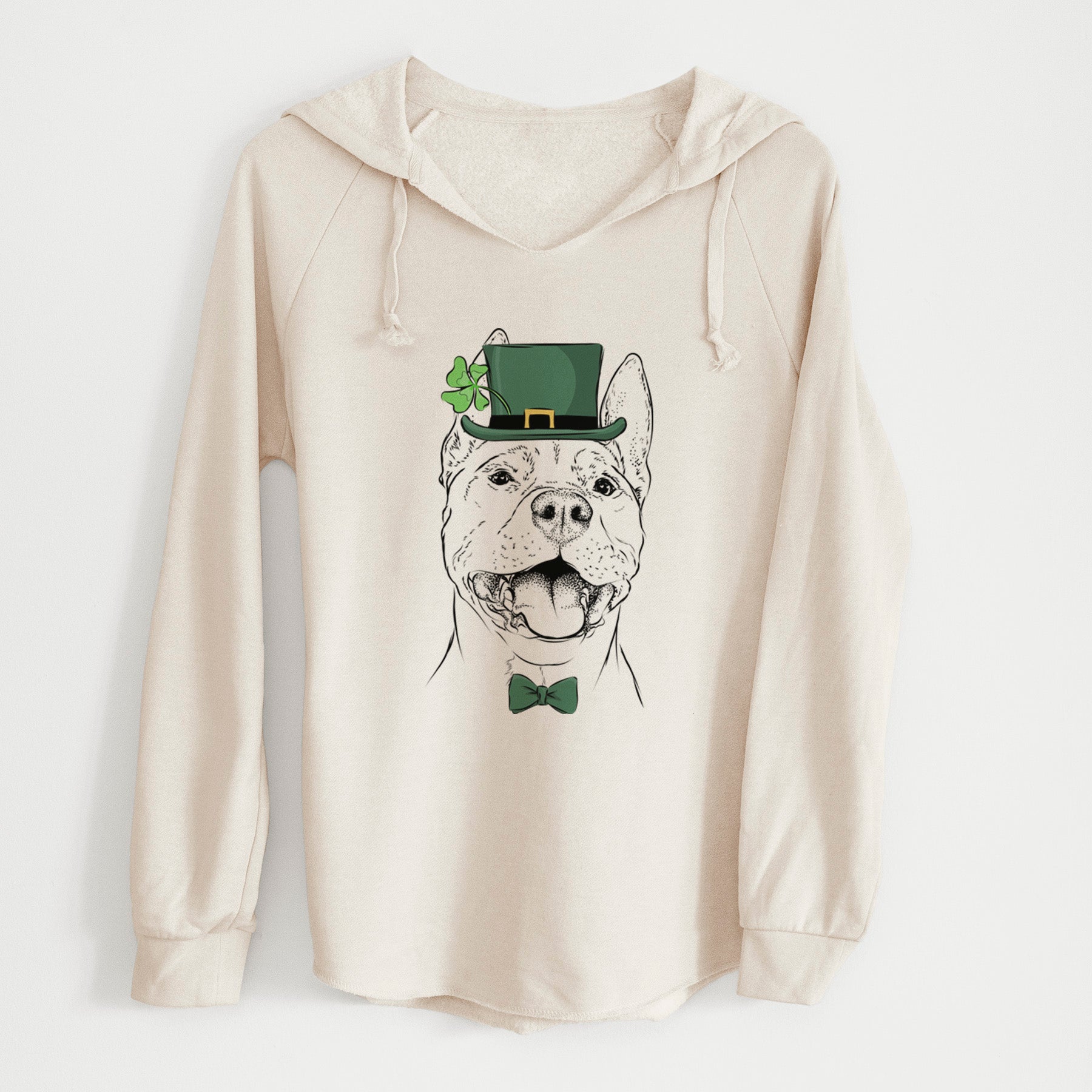 St. Patrick's Wally the Pitbull - Cali Wave Hooded Sweatshirt