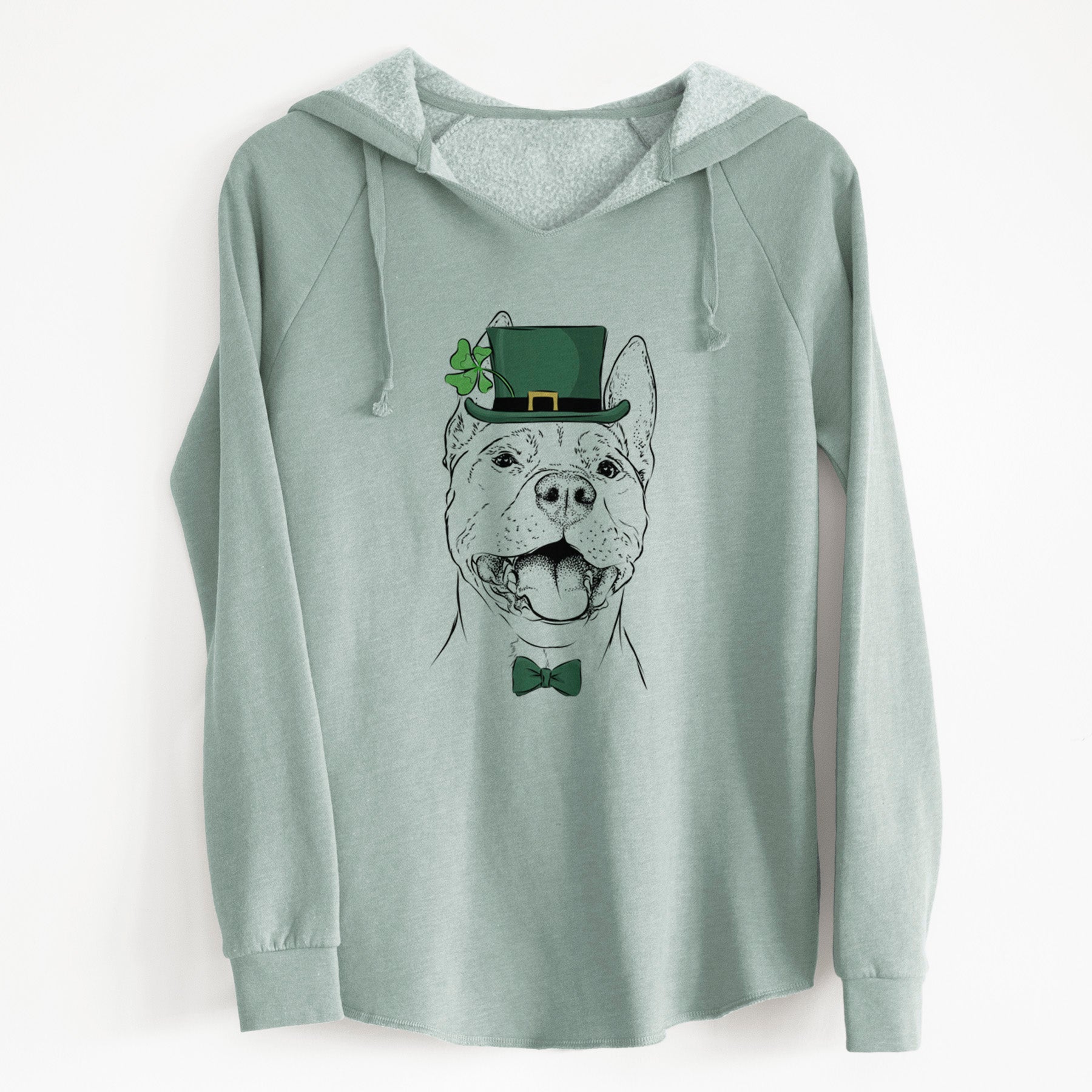 St. Patrick's Wally the Pitbull - Cali Wave Hooded Sweatshirt