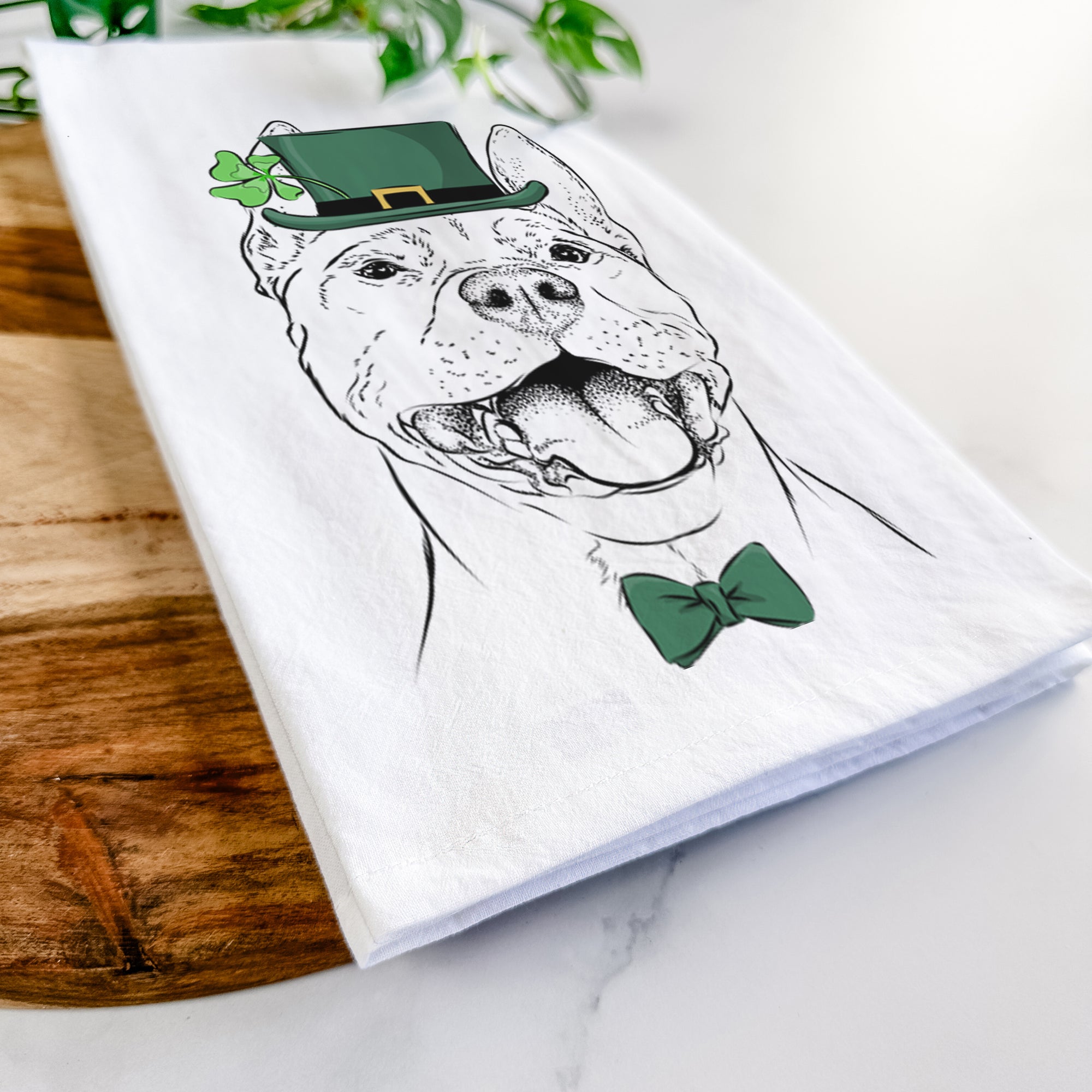 Wally the Pitbull Tea Towel