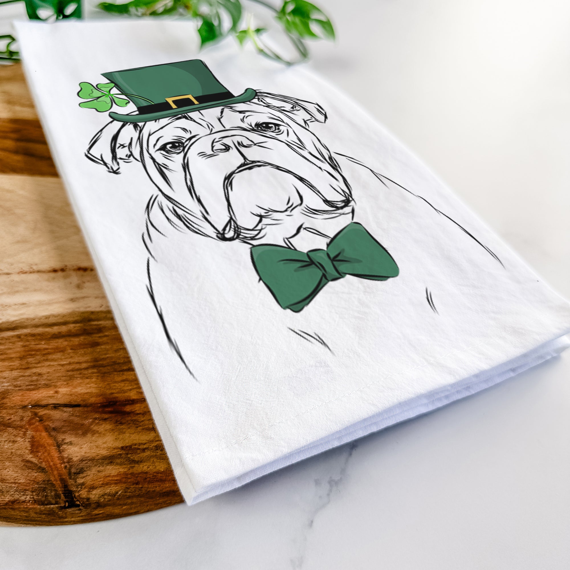 Winston the English Bulldog Tea Towel