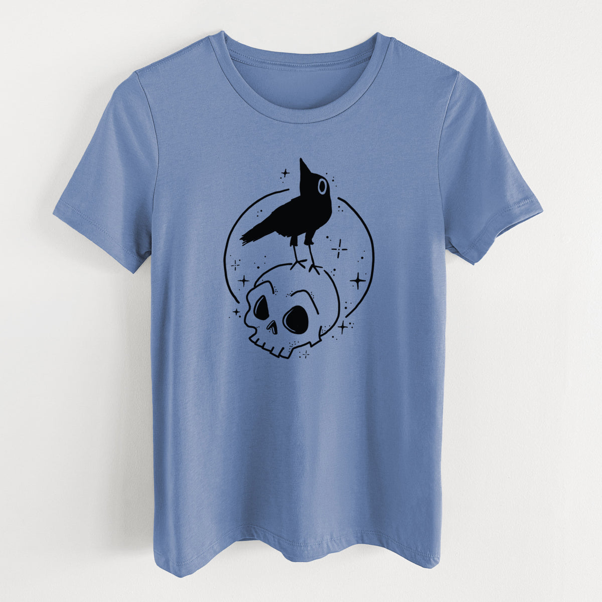 Skull Raven - Women's Lightweight Relaxed Fit 100% Cotton Crewneck