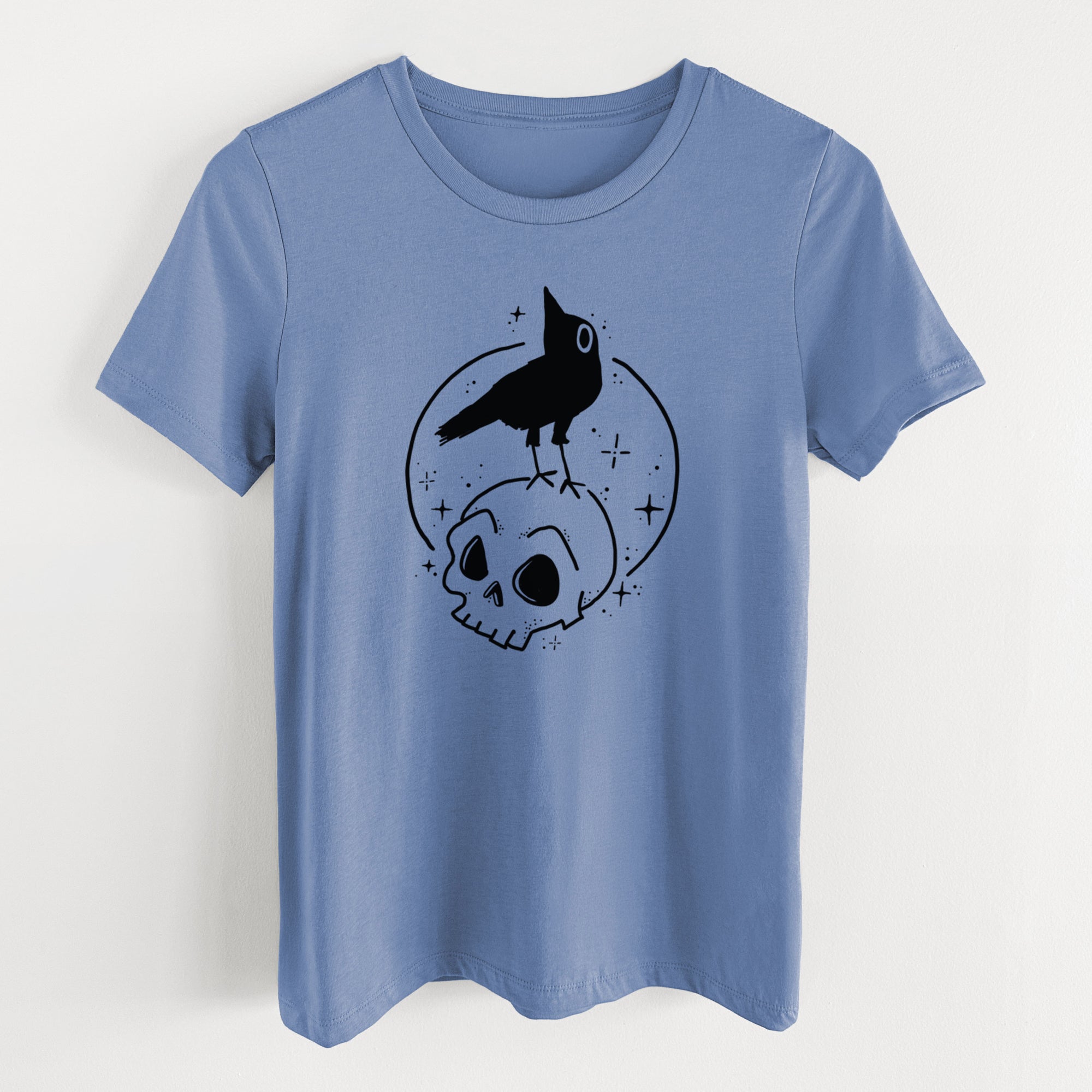 Skull Raven - Women's Lightweight Relaxed Fit 100% Cotton Crewneck