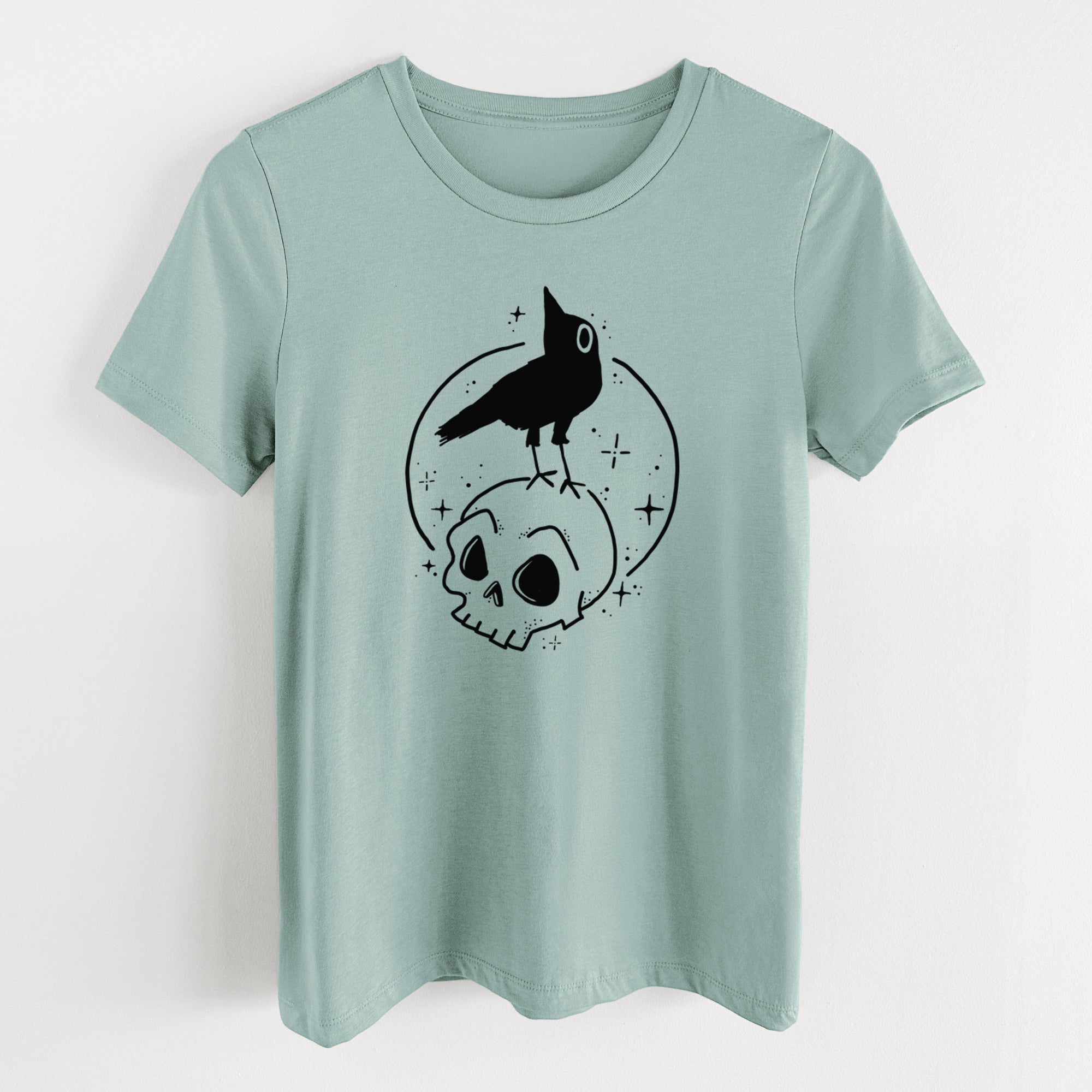 Skull Raven - Women's Lightweight Relaxed Fit 100% Cotton Crewneck