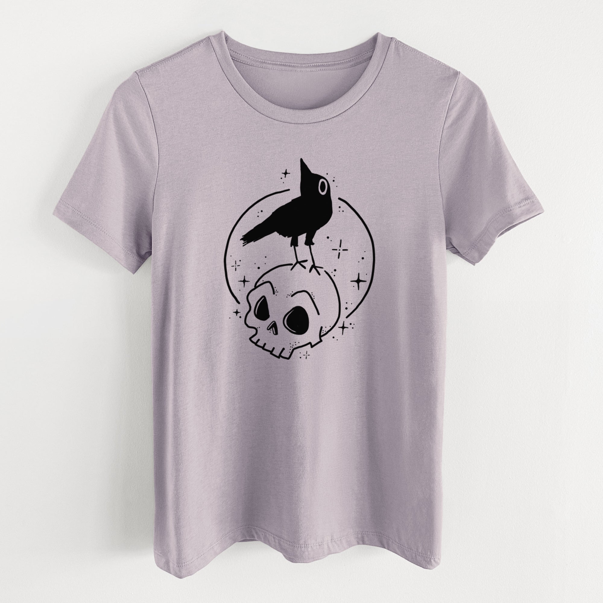 Skull Raven - Women's Lightweight Relaxed Fit 100% Cotton Crewneck