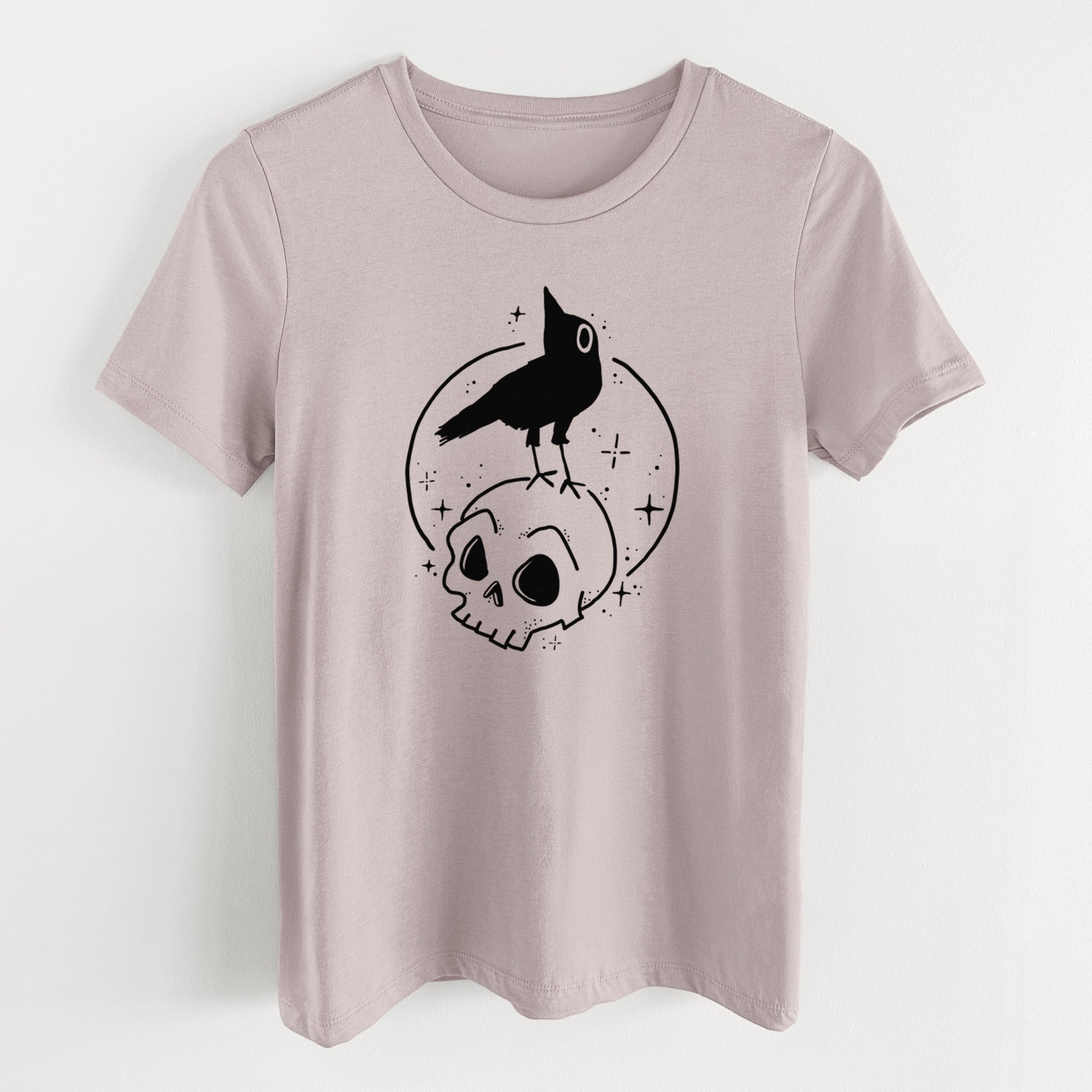 Skull Raven - Women's Lightweight Relaxed Fit 100% Cotton Crewneck