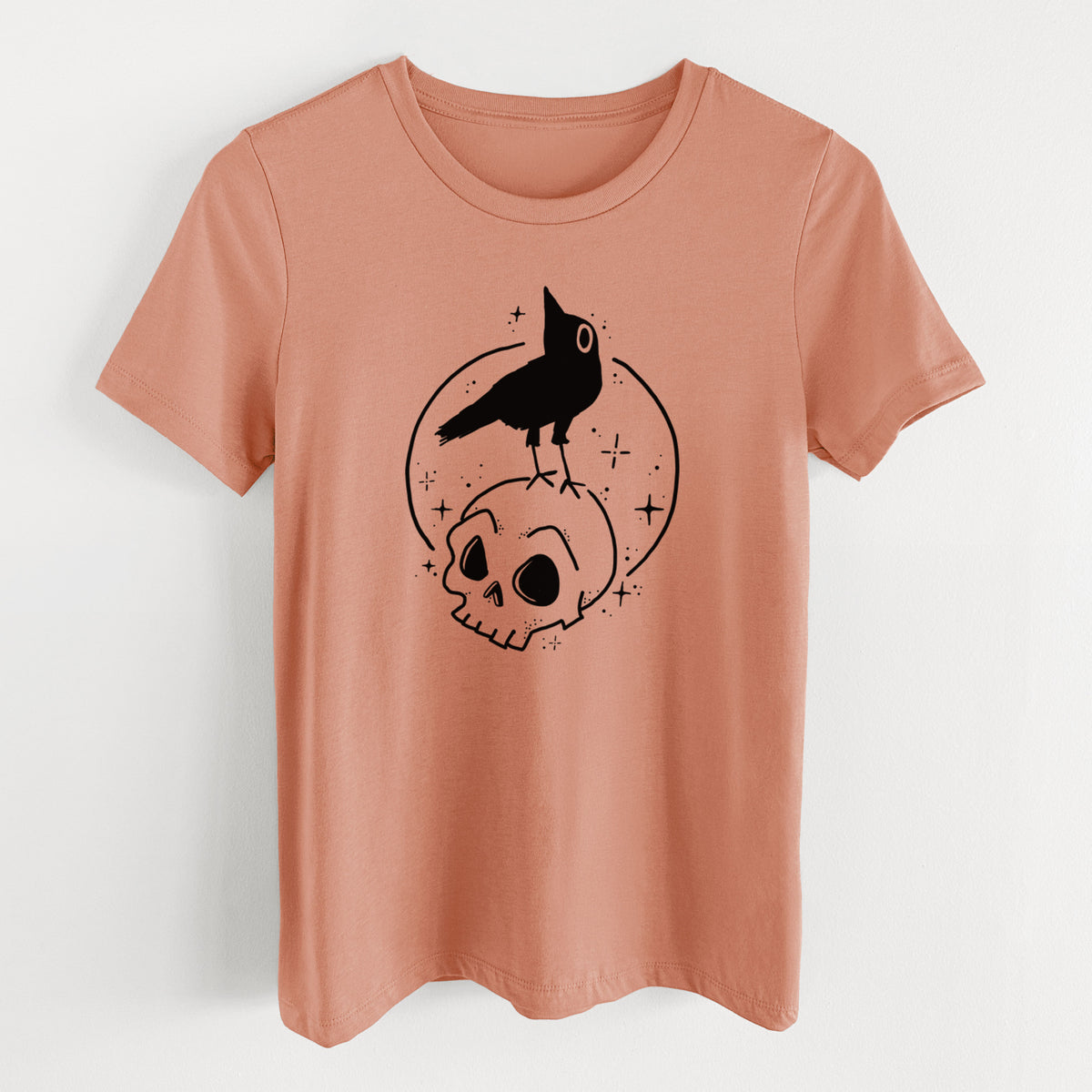 Skull Raven - Women's Lightweight Relaxed Fit 100% Cotton Crewneck