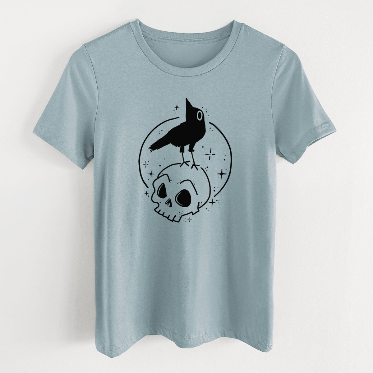 Skull Raven - Women's Lightweight Relaxed Fit 100% Cotton Crewneck