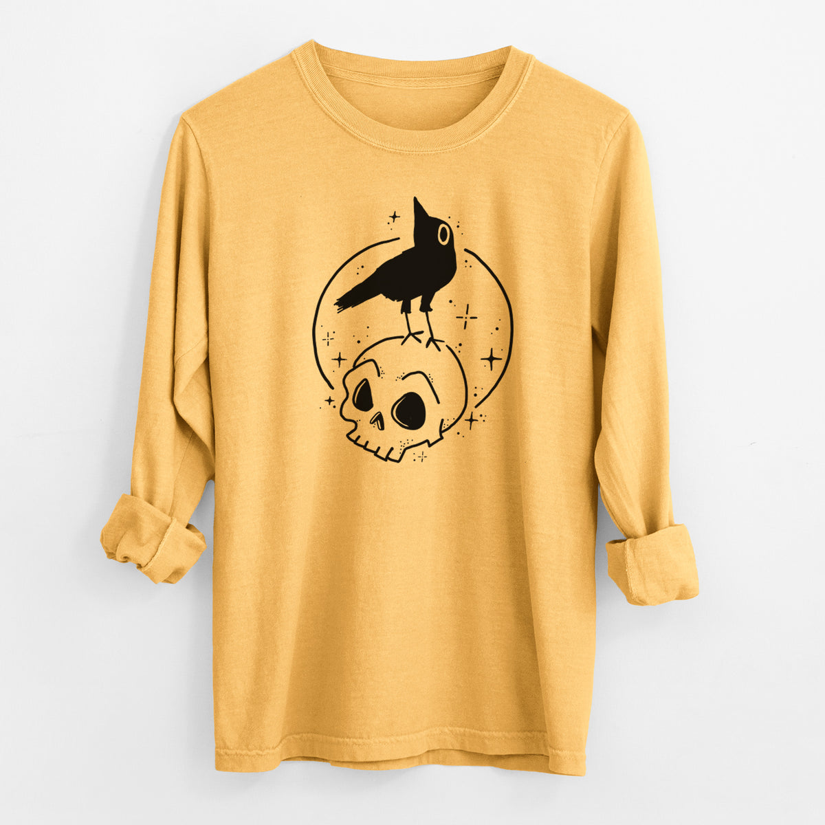 Skull Raven - Men's Heavyweight 100% Cotton Long Sleeve