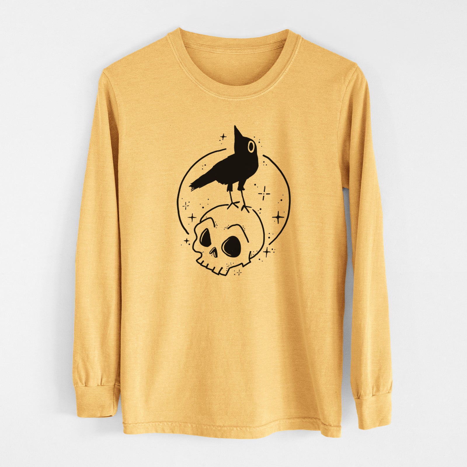 Skull Raven - Men's Heavyweight 100% Cotton Long Sleeve