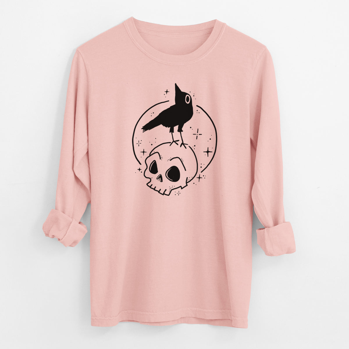 Skull Raven - Men's Heavyweight 100% Cotton Long Sleeve