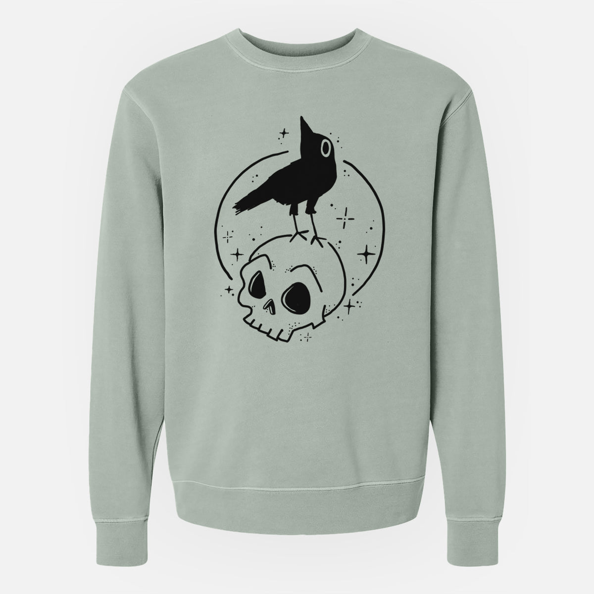 Skull Raven - Unisex Pigment Dyed Crew Sweatshirt