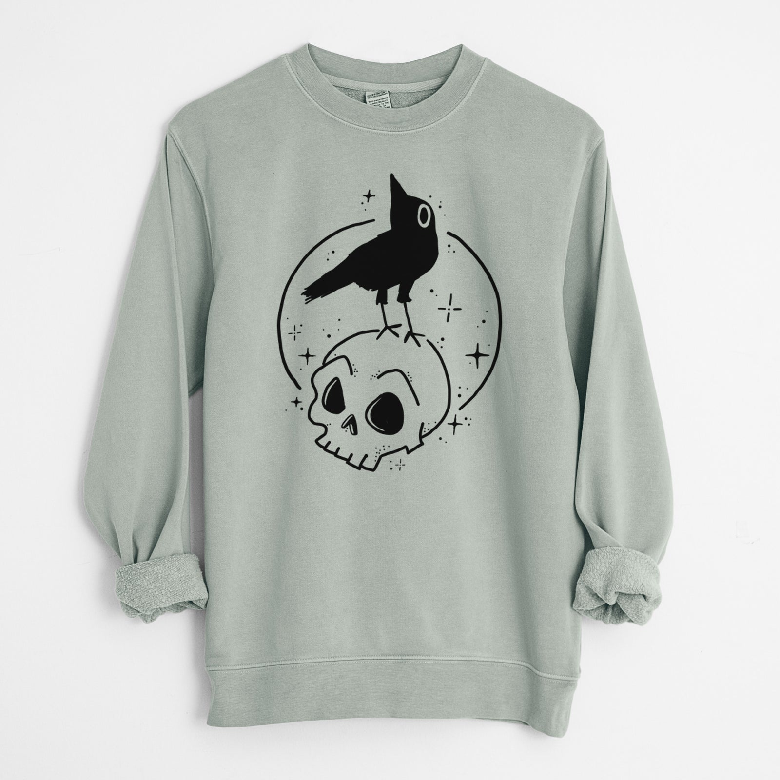 Skull Raven - Unisex Pigment Dyed Crew Sweatshirt