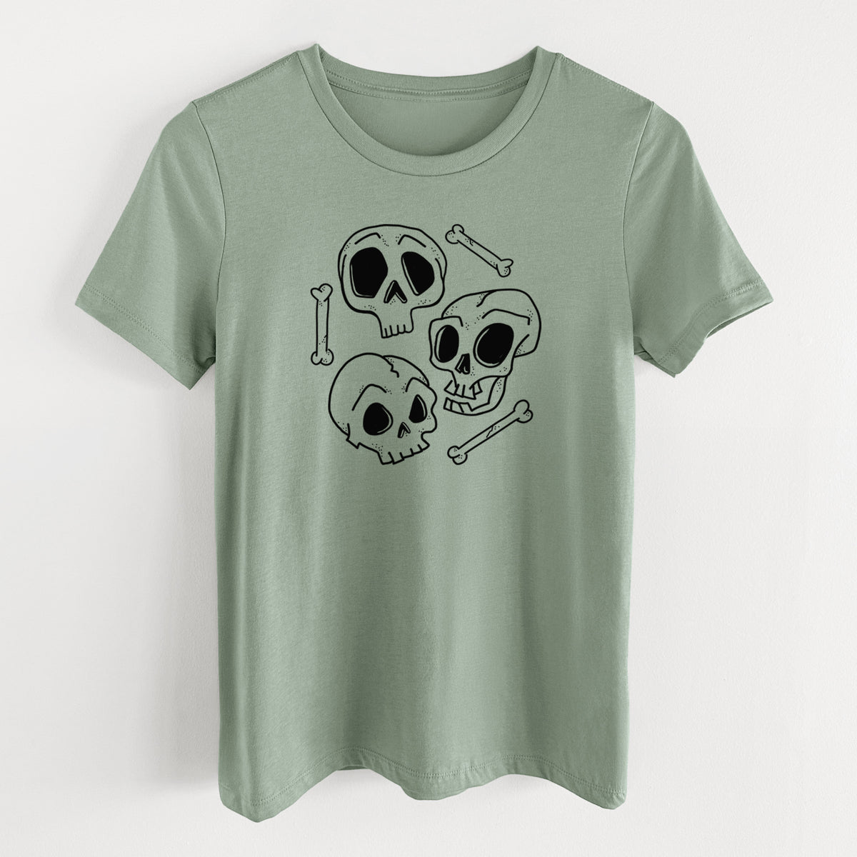 Skull Trio - Women's Lightweight Relaxed Fit 100% Cotton Crewneck