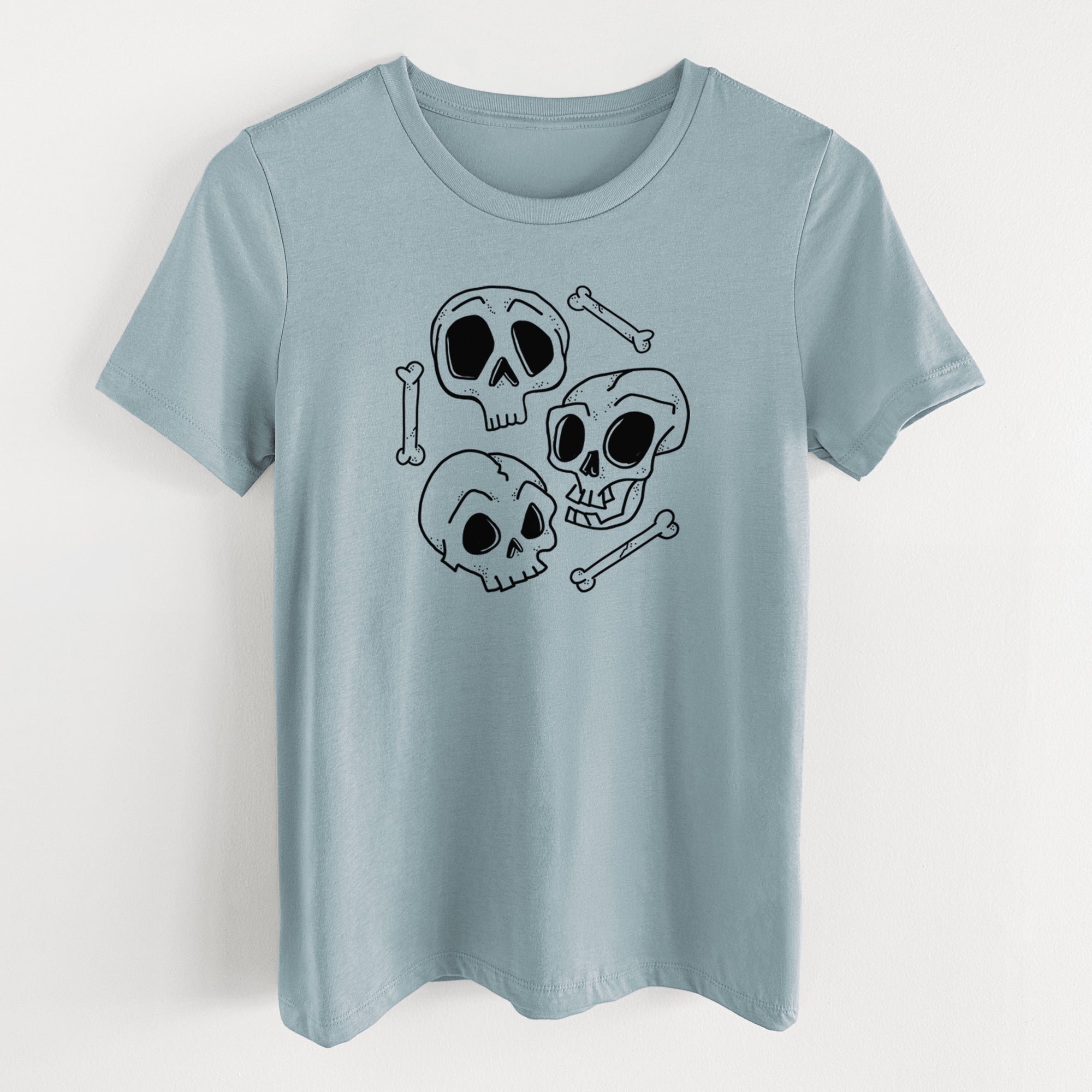 Skull Trio - Women's Lightweight Relaxed Fit 100% Cotton Crewneck