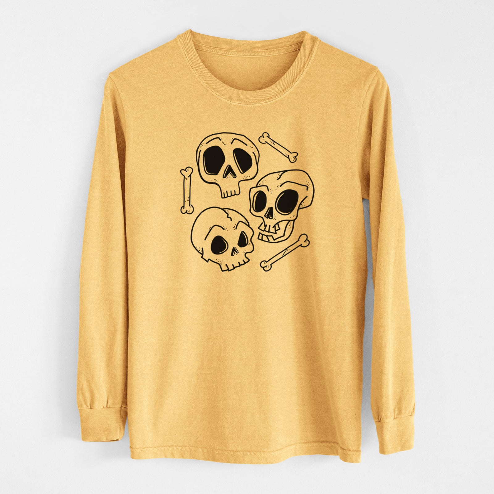 Skull Trio - Men's Heavyweight 100% Cotton Long Sleeve