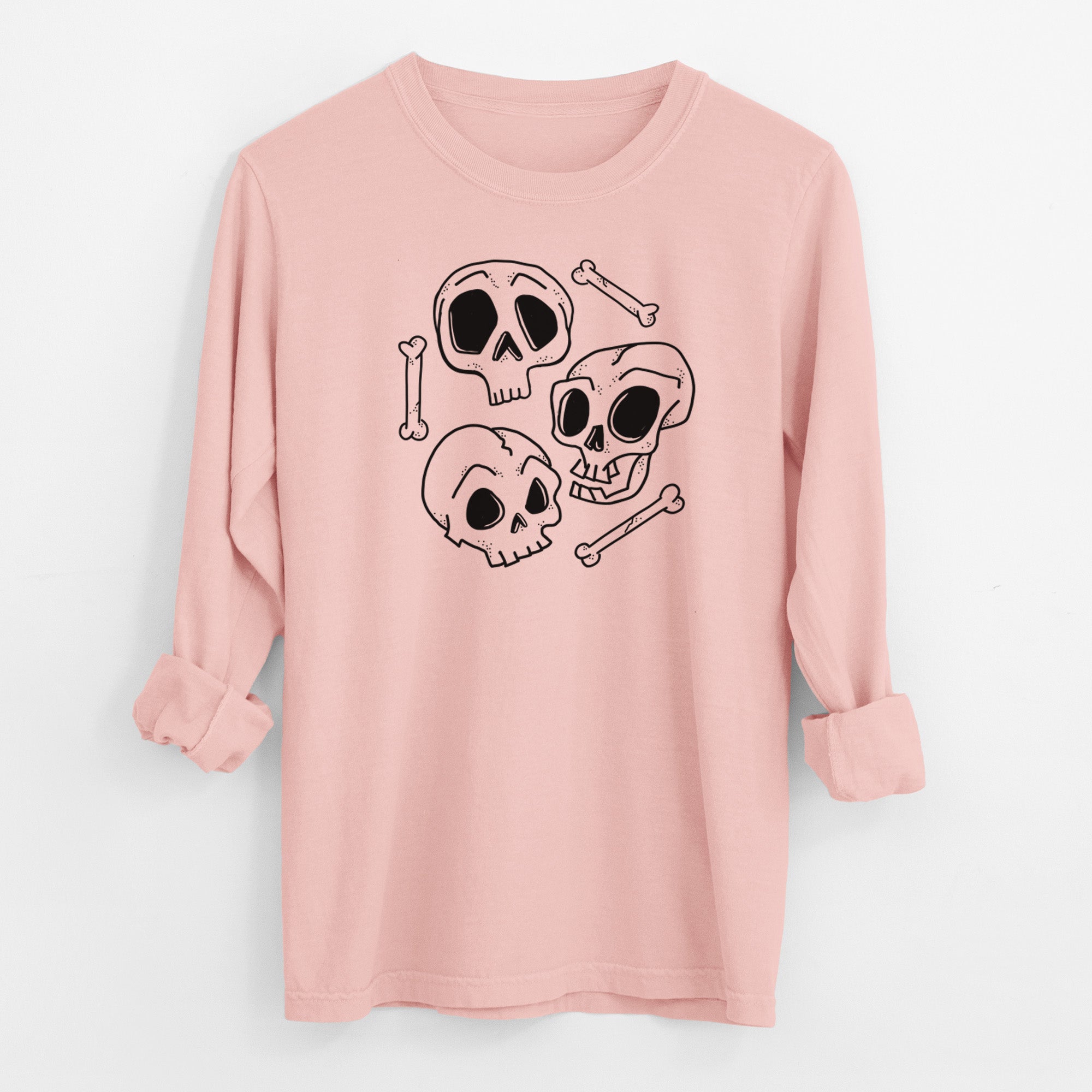 Skull Trio - Men's Heavyweight 100% Cotton Long Sleeve