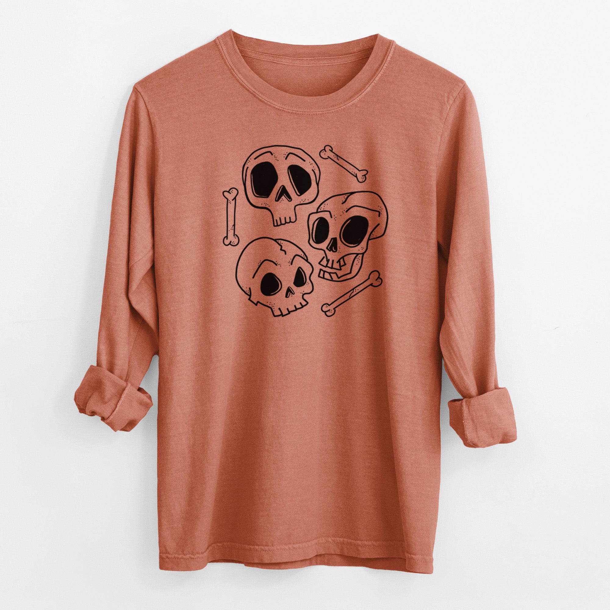 Skull Trio - Men's Heavyweight 100% Cotton Long Sleeve