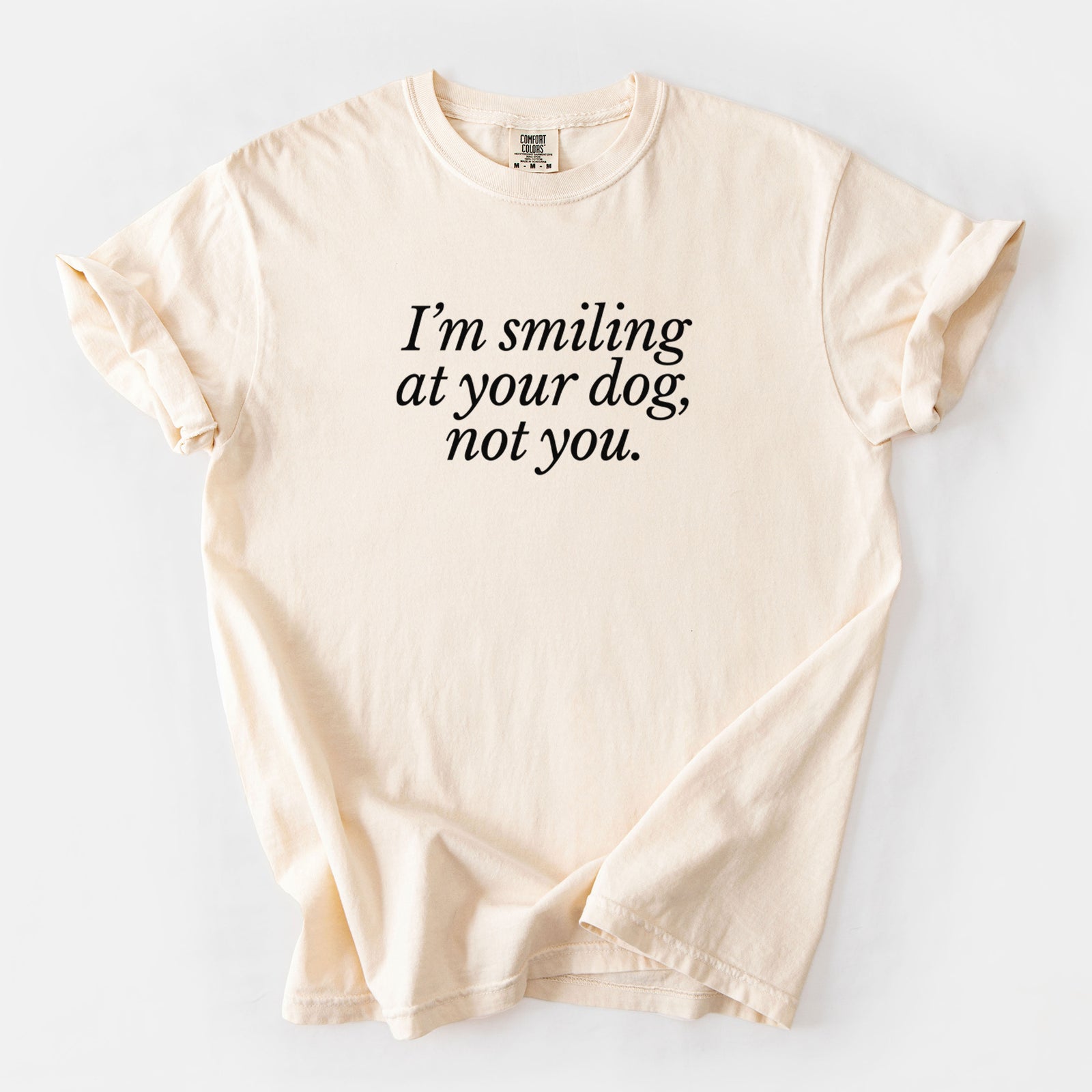 I’m smiling at your dog, not you - Unisex Comfort Colors Garment-Dyed Heavyweight T-shirt in Ivory