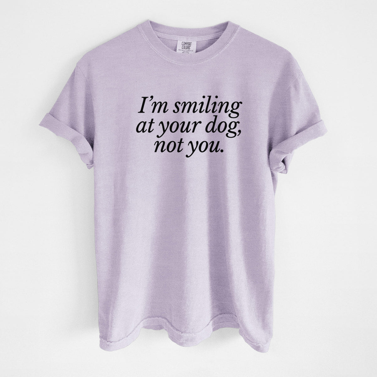 I’m smiling at your dog, not you - Unisex Comfort Colors Garment-Dyed Heavyweight T-shirt in Orchid