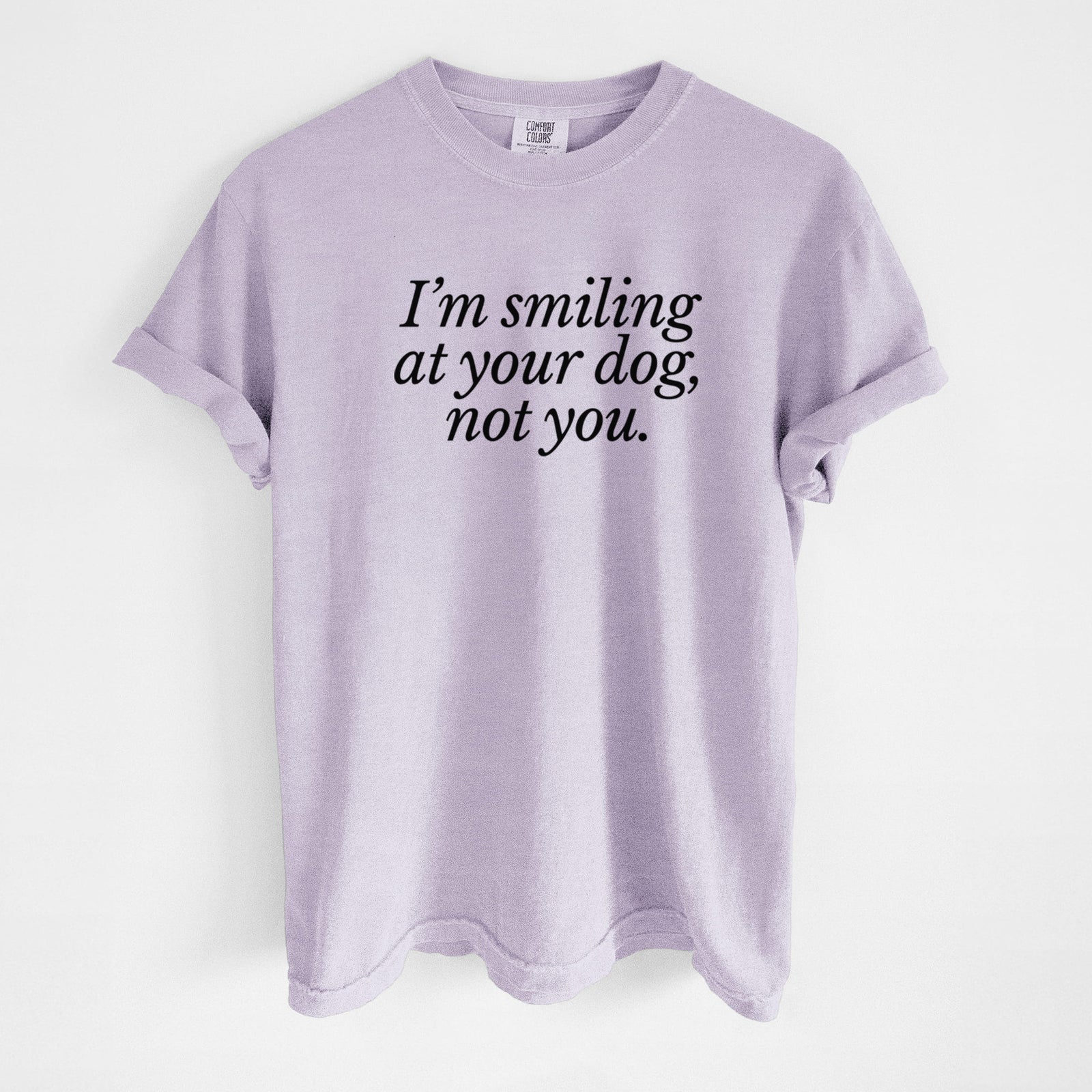 I’m smiling at your dog, not you - Unisex Comfort Colors Garment-Dyed Heavyweight T-shirt in Orchid