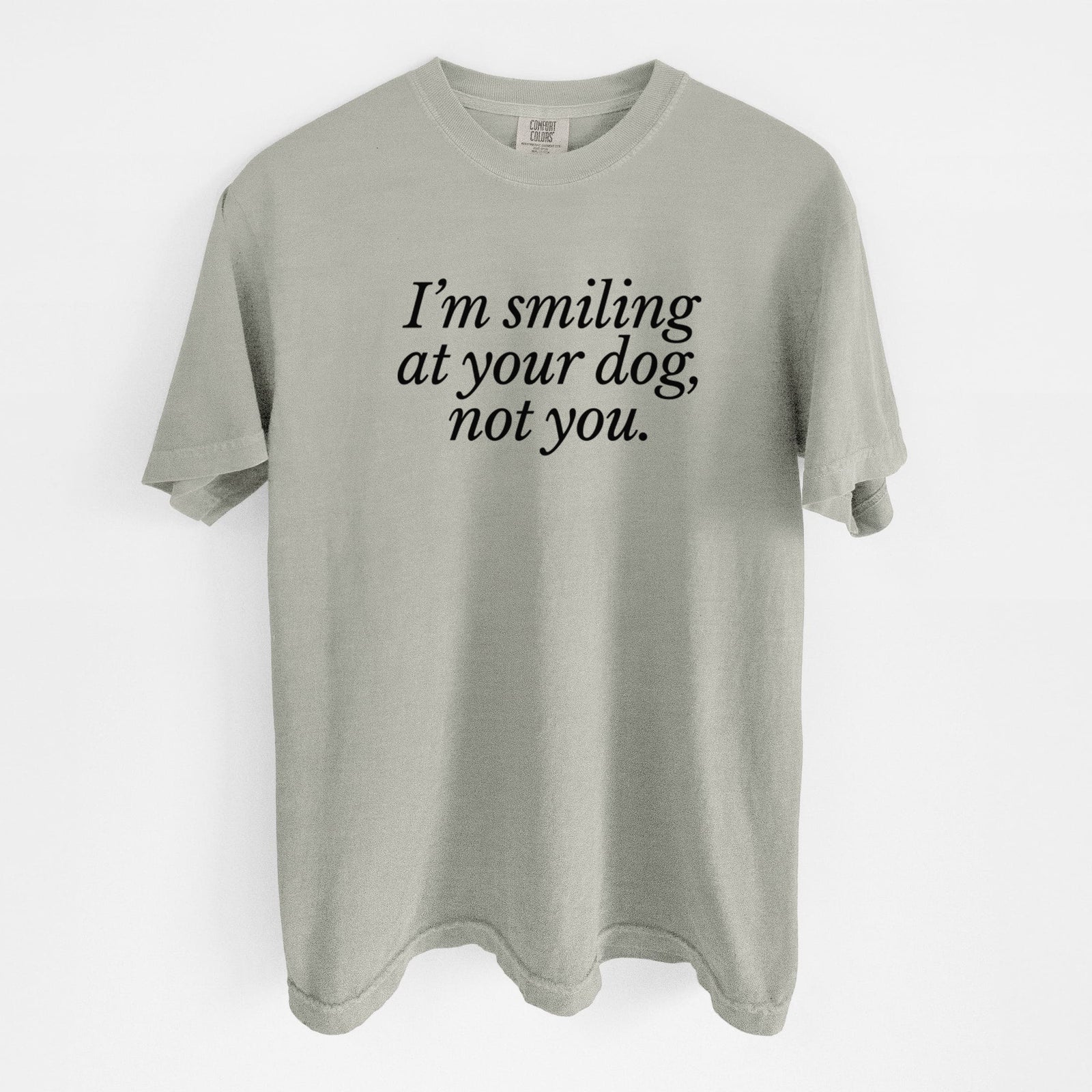 I’m smiling at your dog, not you - Unisex Comfort Colors Garment-Dyed Heavyweight T-shirt in Sandstone