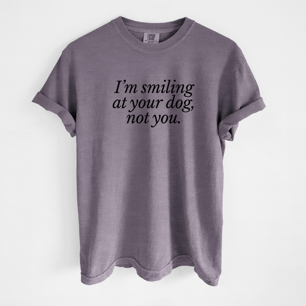 I’m smiling at your dog, not you - Unisex Comfort Colors Garment-Dyed Heavyweight T-shirt in Wine