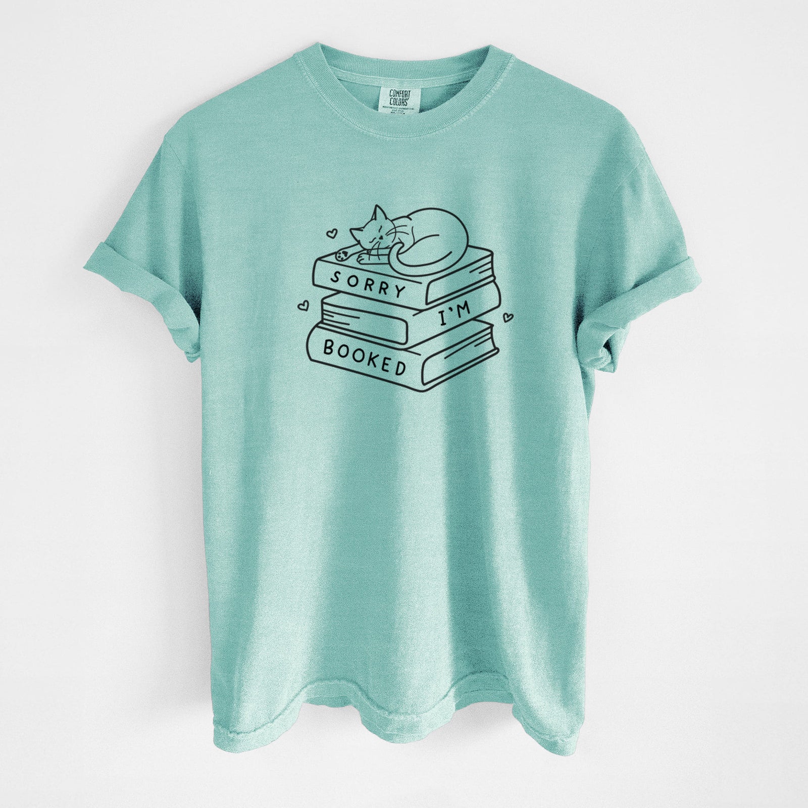 Sorry, I'm Booked - Unisex Comfort Colors Garment-Dyed Heavyweight T-shirt in Chalky Mint