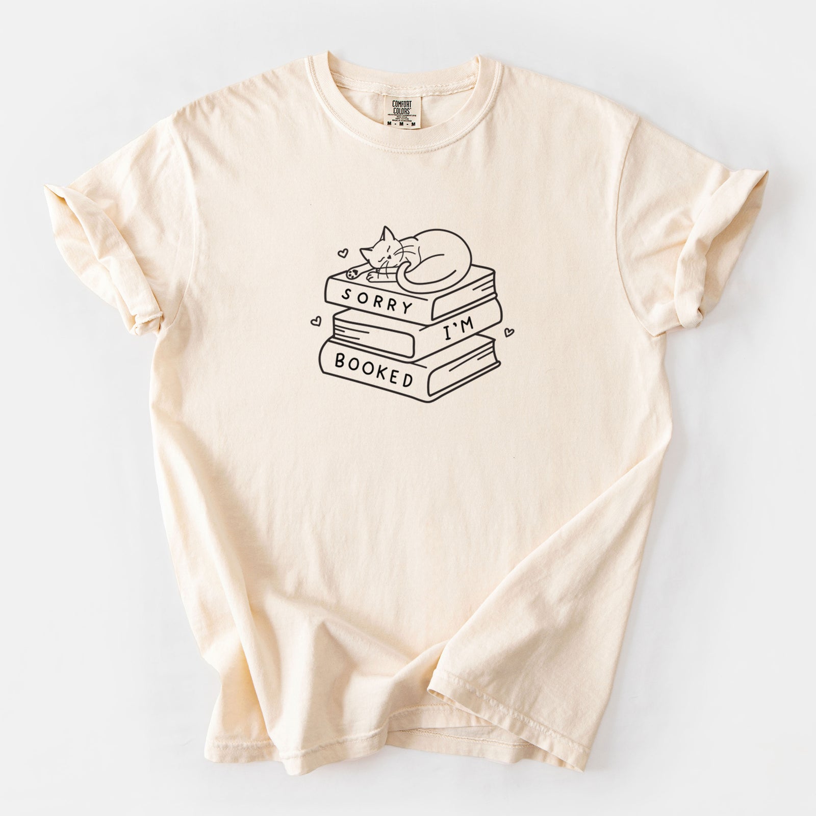 Sorry, I'm Booked - Unisex Comfort Colors Garment-Dyed Heavyweight T-shirt in Ivory