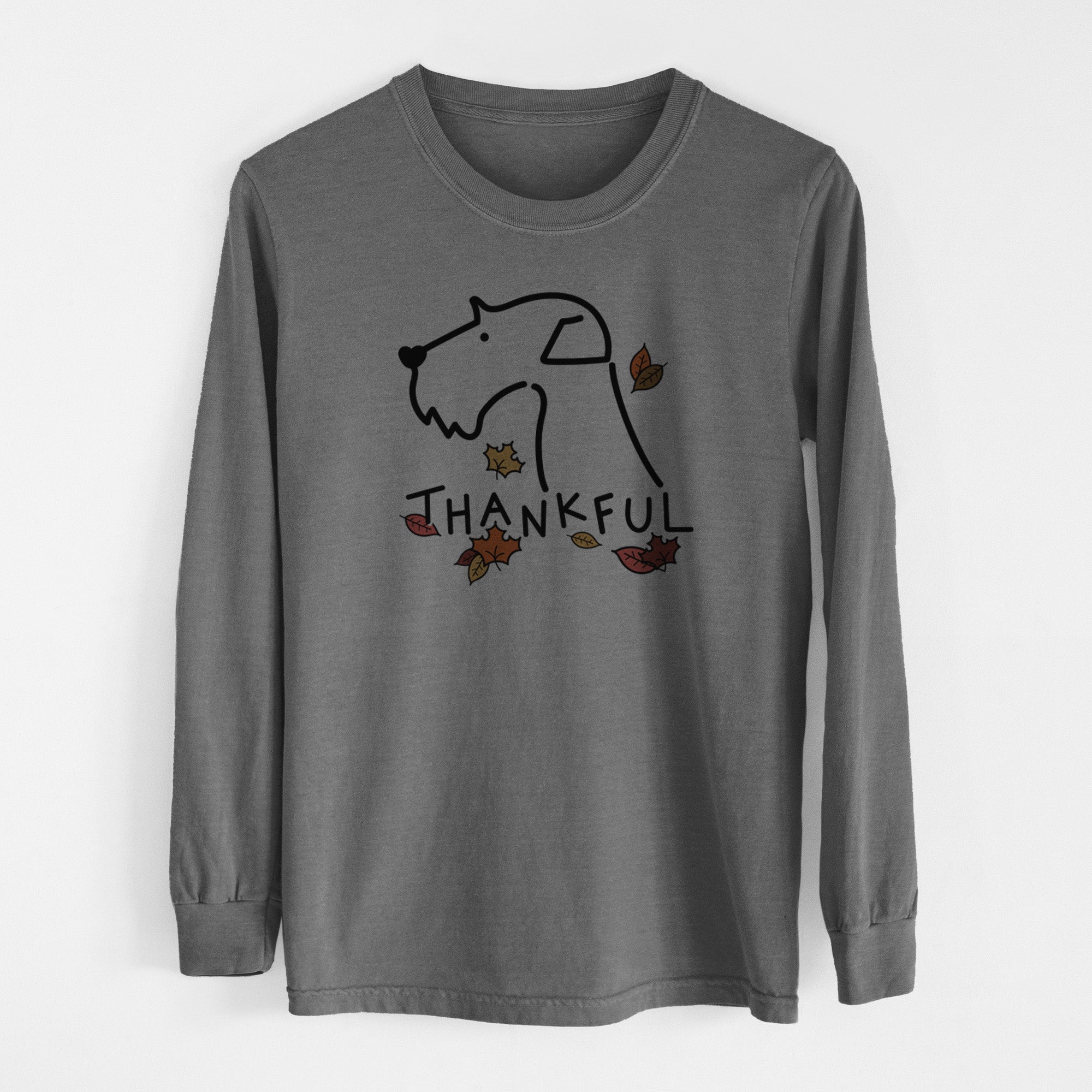 Thankful Airedale Terrier - Men's Heavyweight 100% Cotton Long Sleeve