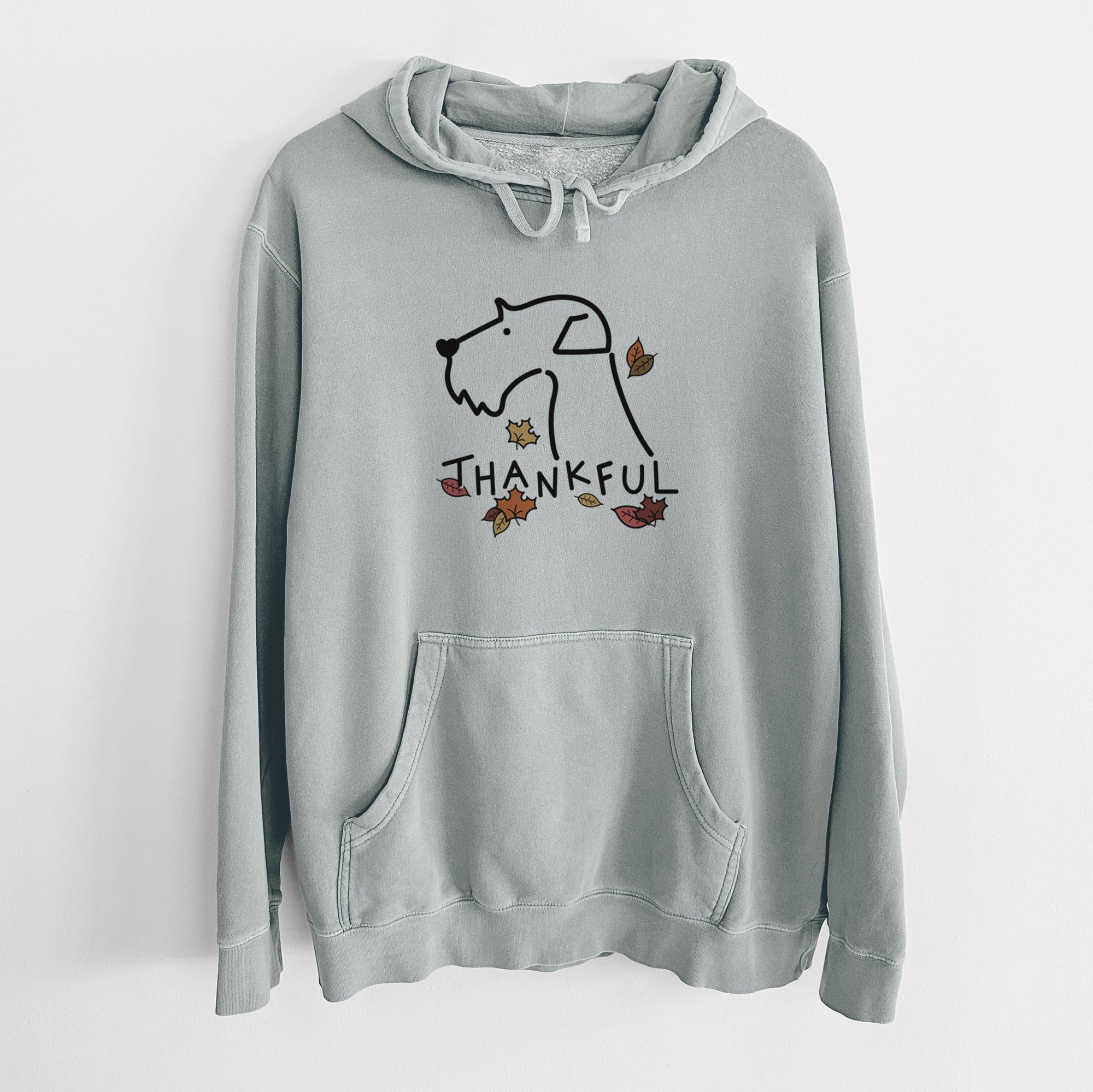 Thankful Airedale Terrier - Unisex Pigment Dyed Hoodie